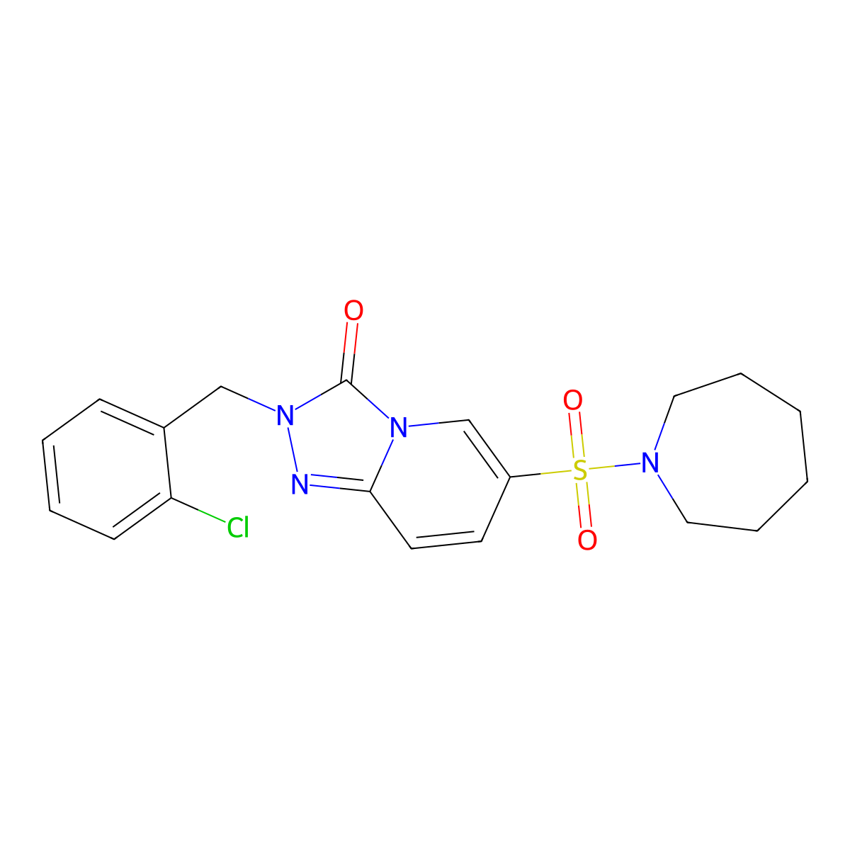 6-(azepane-1-sulfonyl)-2-[(2-chlorophenyl)methyl]-2H,3H-[1,2,4]triazolo[4,3-a]pyridin-3-one molecular structure, CAS 1251594-09-8