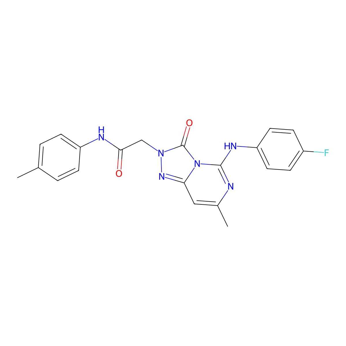 2-[5-(4-fluoroanilino)-7-methyl-3-oxo[1,2,4]triazolo[4,3-c]pyrimidin-2(3H)-yl]-N~1~-(4-methylphenyl)acetamide molecular structure, CAS 1251594-14-5