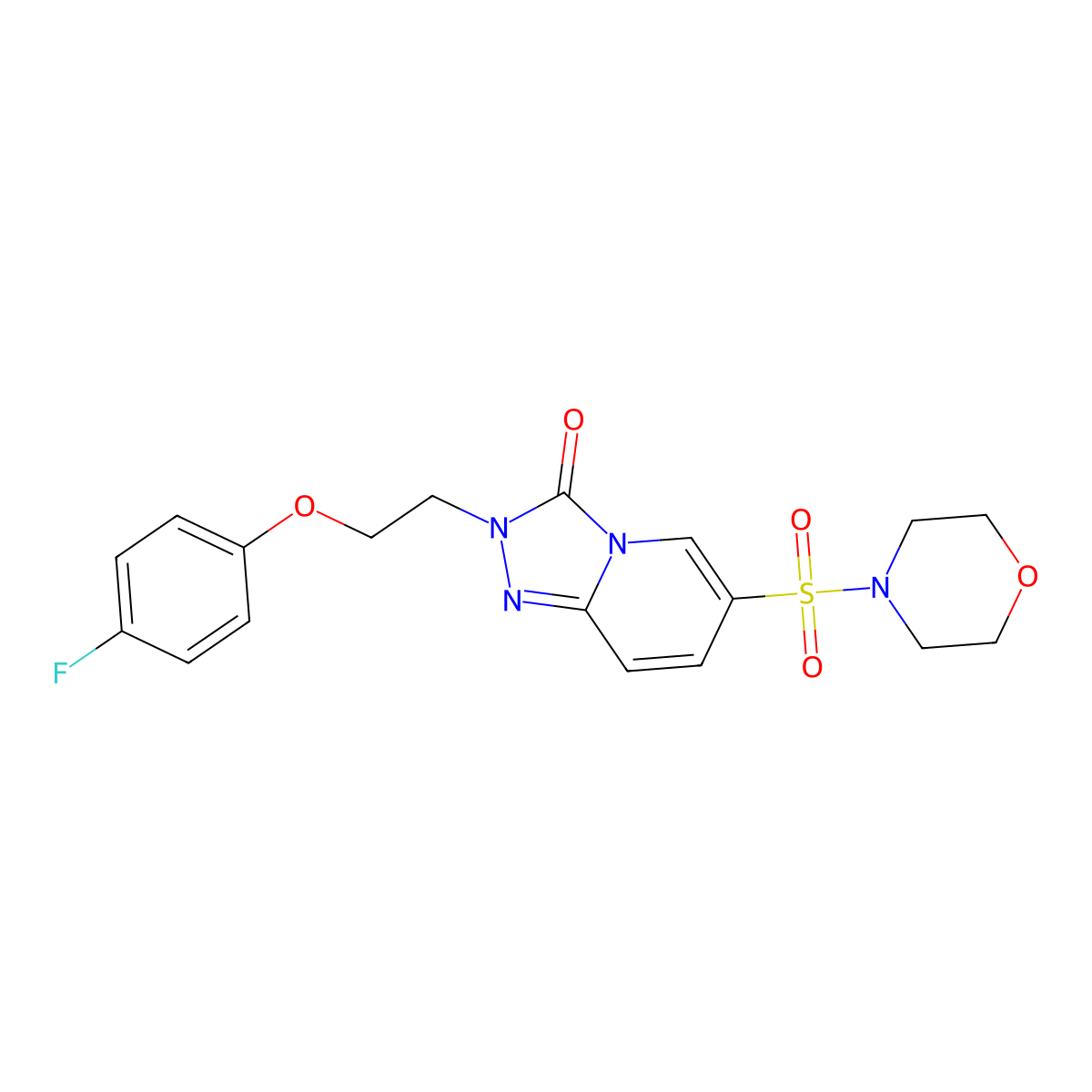 2-(2-(4-fluorophenoxy)ethyl)-6-(morpholinosulfonyl)-[1,2,4]triazolo[4,3-a]pyridin-3(2H)-one molecular structure, CAS 1251594-15-6