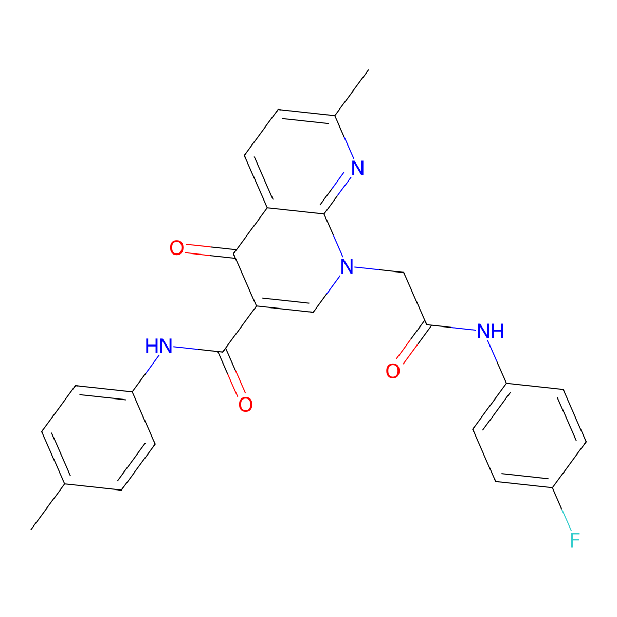 1-(2-((4-fluorophenyl)amino)-2-oxoethyl)-7-methyl-4-oxo-N-(p-tolyl)-1,4-dihydro-1,8-naphthyridine-3-carboxamide molecular structure, CAS 1251594-17-8
