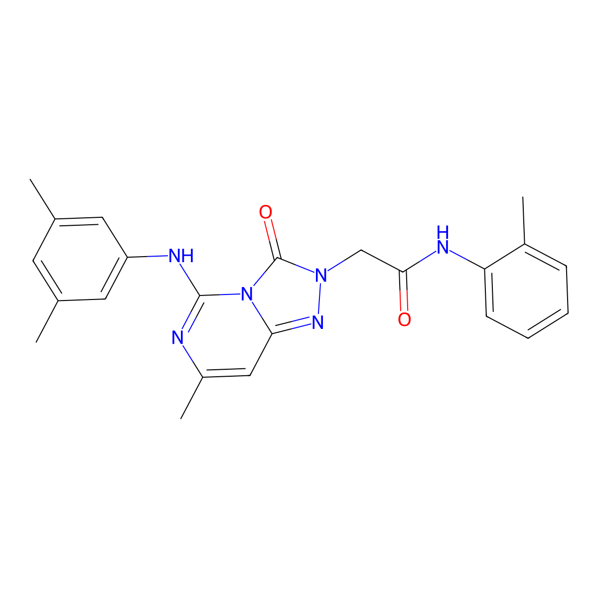 2-{5-[(3,5-dimethylphenyl)amino]-7-methyl-3-oxo-2H,3H-[1,2,4]triazolo[4,3-c]pyrimidin-2-yl}-N-(2-methylphenyl)acetamide molecular structure, CAS 1251594-19-0