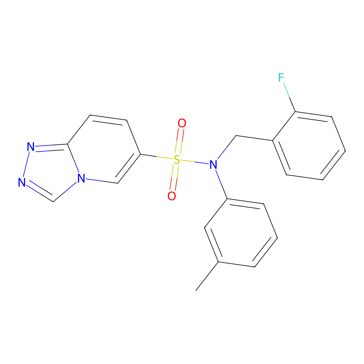 N-[(2-fluorophenyl)methyl]-N-(3-methylphenyl)-[1,2,4]triazolo[4,3-a]pyridine-6-sulfonamide molecular structure, CAS 1251594-22-5