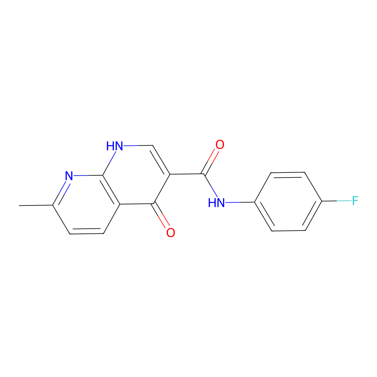 N-(4-fluorophenyl)-7-methyl-4-oxo-1,4-dihydro-1,8-naphthyridine-3-carboxamide molecular structure, CAS 1251594-35-0
