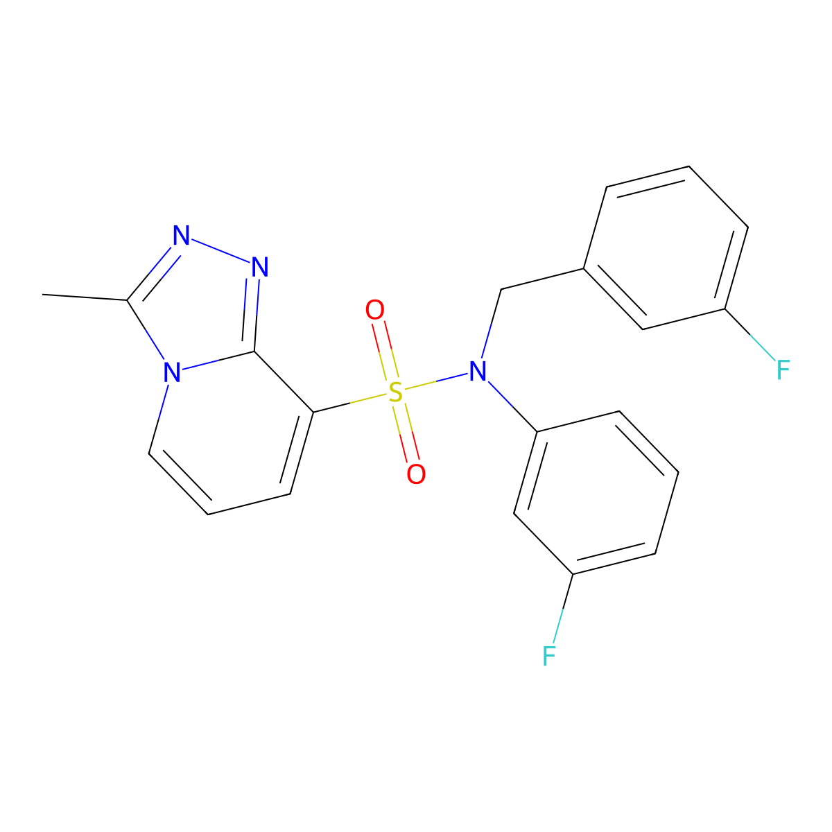 N-(3-fluorophenyl)-N-[(3-fluorophenyl)methyl]-3-methyl-[1,2,4]triazolo[4,3-a]pyridine-8-sulfonamide molecular structure, CAS 1251594-53-2