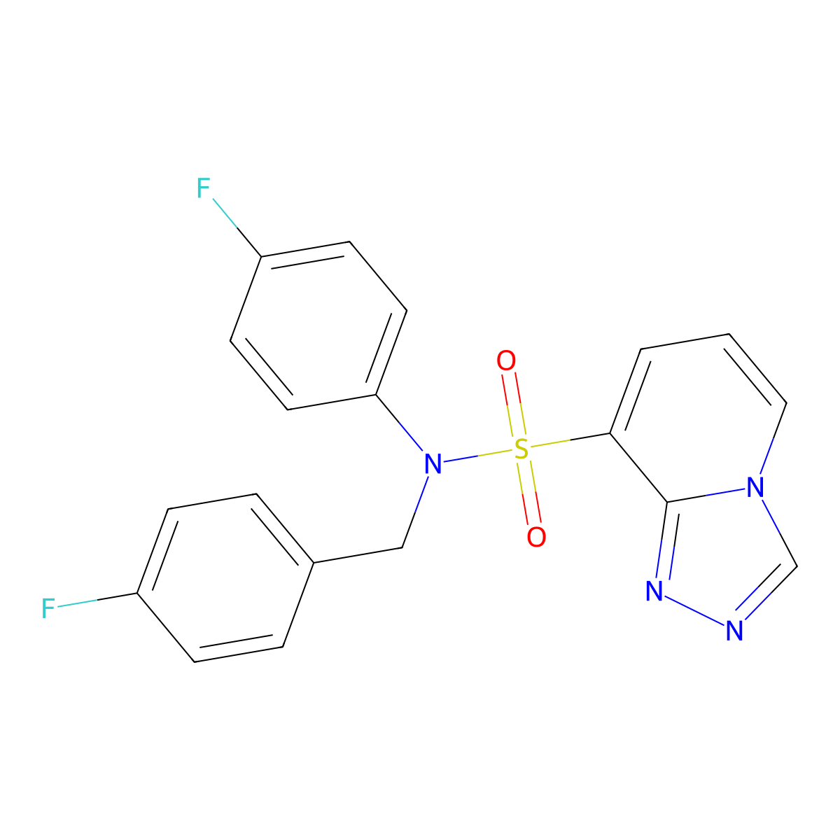 N-(4-fluorophenyl)-N-[(4-fluorophenyl)methyl]-[1,2,4]triazolo[4,3-a]pyridine-8-sulfonamide molecular structure, CAS 1251594-55-4