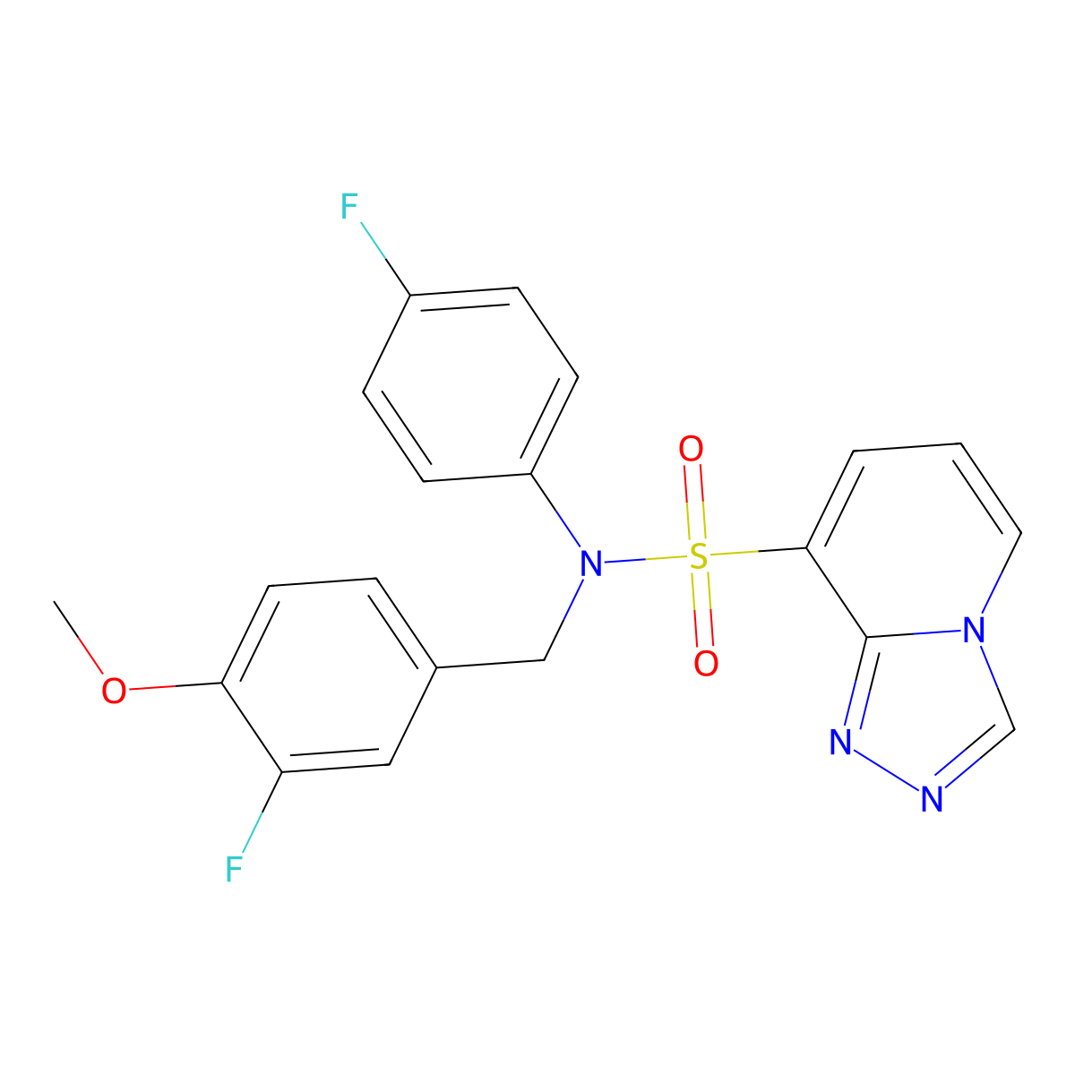 N-[(3-fluoro-4-methoxyphenyl)methyl]-N-(4-fluorophenyl)-[1,2,4]triazolo[4,3-a]pyridine-8-sulfonamide molecular structure, CAS 1251594-56-5