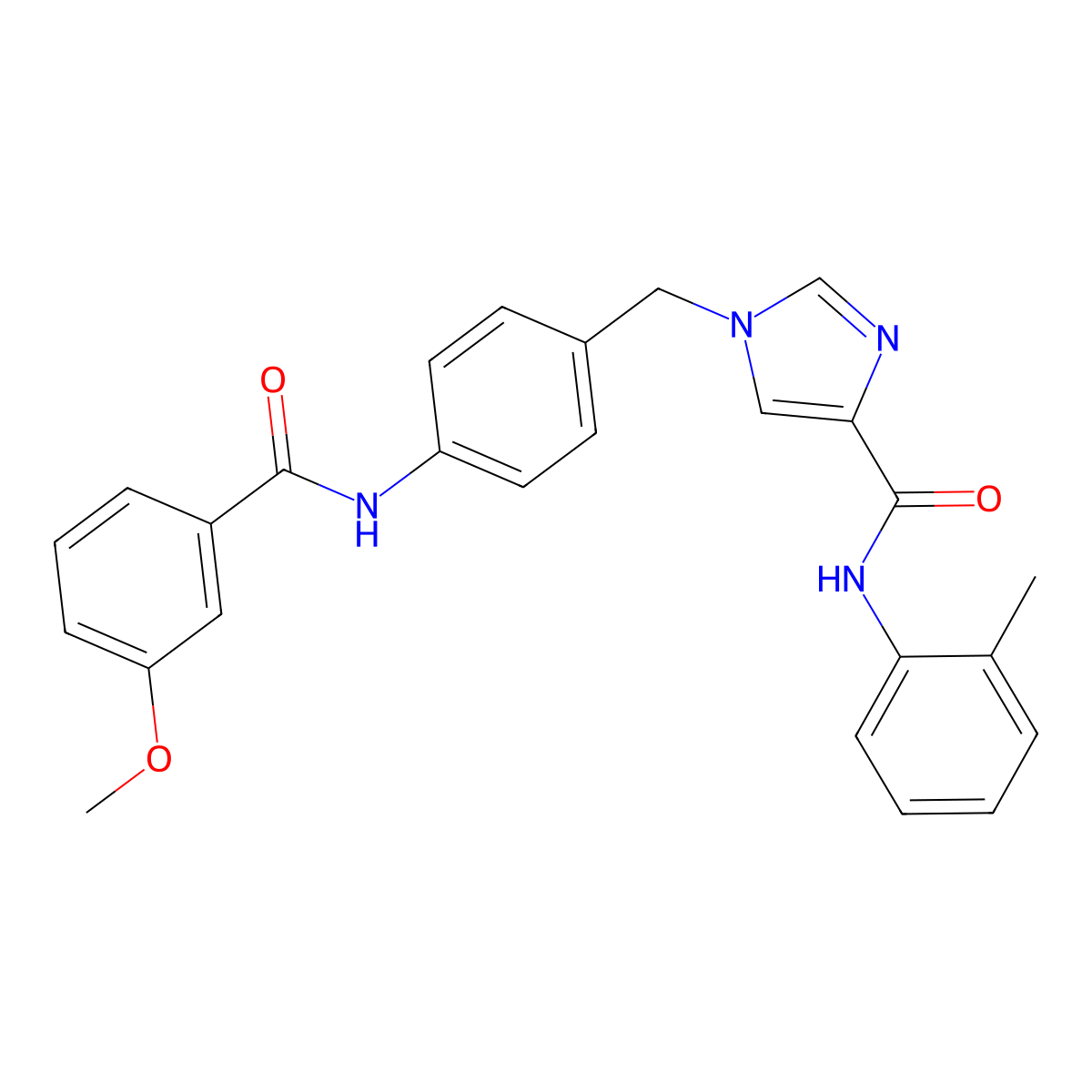 1-(4-(3-methoxybenzamido)benzyl)-N-(o-tolyl)-1H-imidazole-4-carboxamide molecular structure, CAS 1251594-58-7