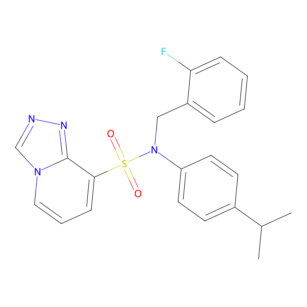 N-[(2-fluorophenyl)methyl]-N-[4-(propan-2-yl)phenyl]-[1,2,4]triazolo[4,3-a]pyridine-8-sulfonamide molecular structure, CAS 1251594-59-8