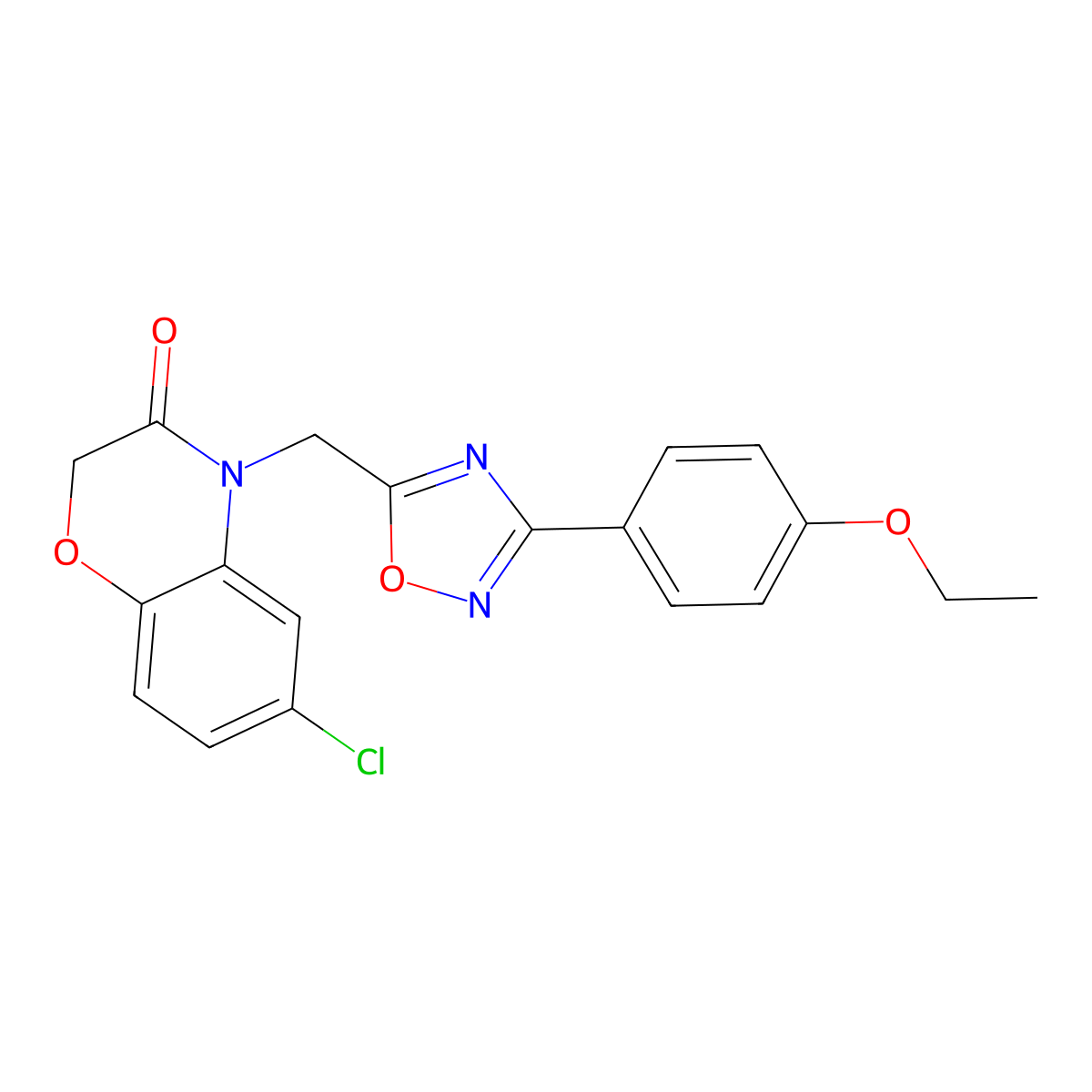 6-chloro-4-((3-(4-ethoxyphenyl)-1,2,4-oxadiazol-5-yl)methyl)-2H-benzo[b][1,4]oxazin-3(4H)-one molecular structure, CAS 1251594-77-0