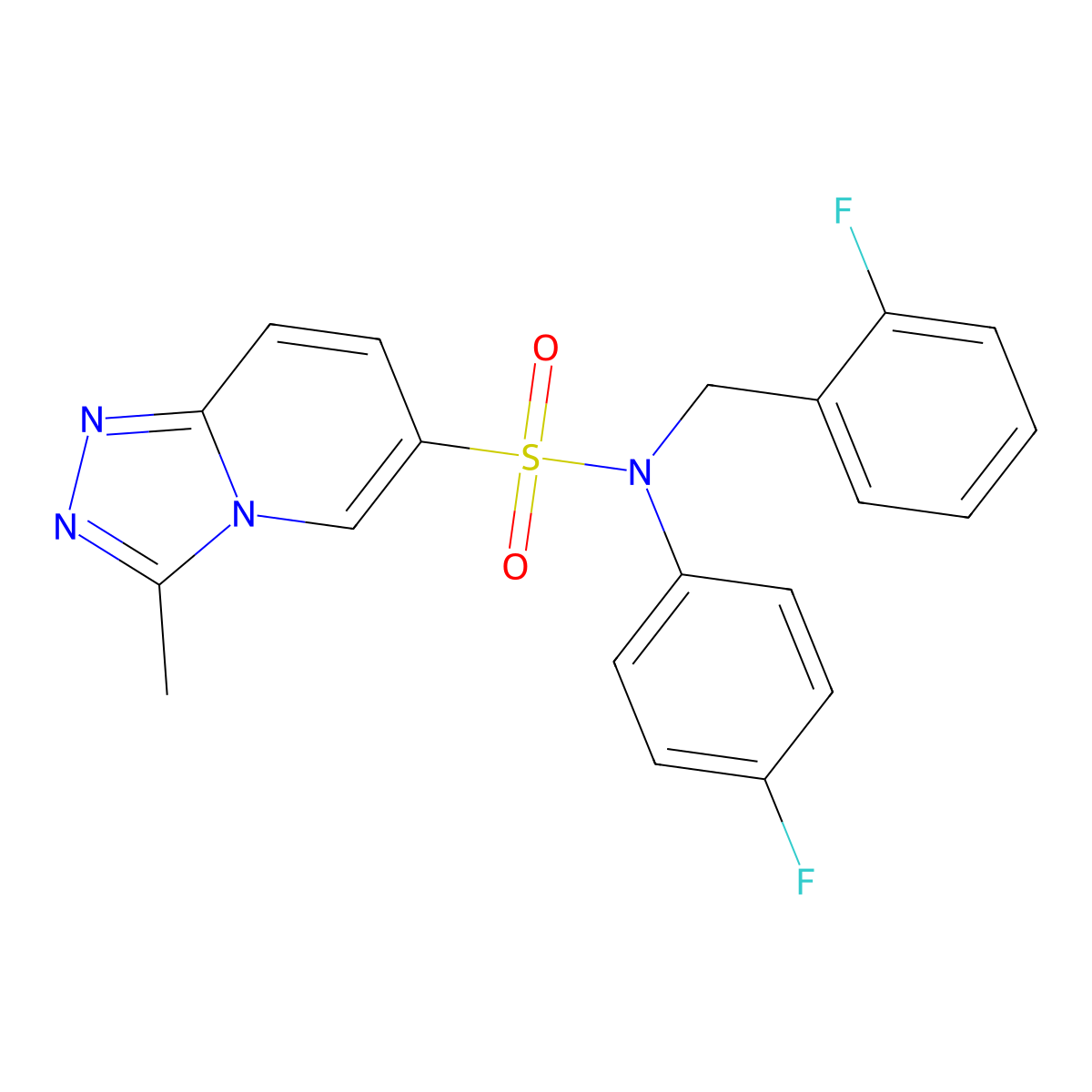 N-(4-fluorophenyl)-N-[(2-fluorophenyl)methyl]-3-methyl-[1,2,4]triazolo[4,3-a]pyridine-6-sulfonamide molecular structure, CAS 1251594-80-5