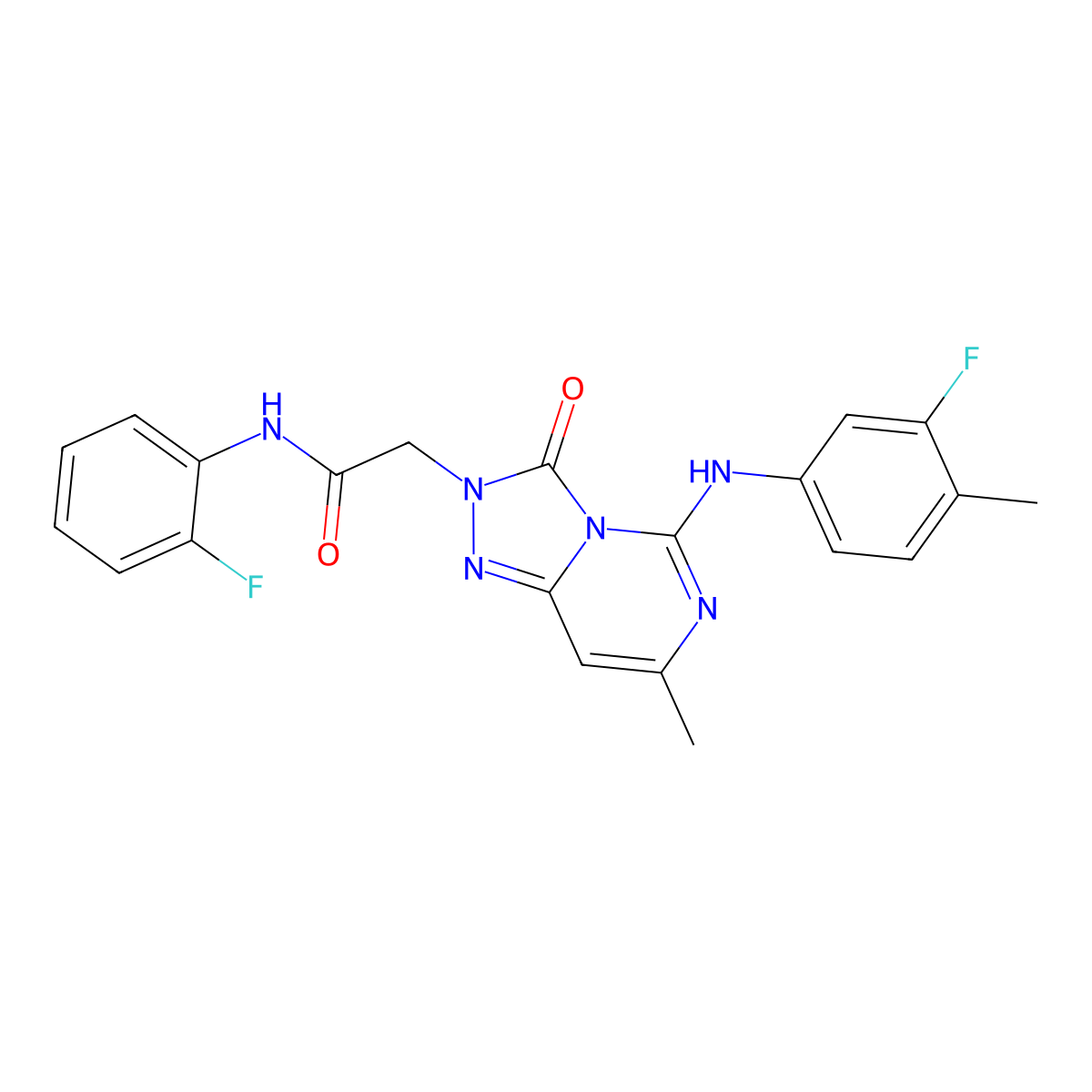 2-[5-(3-fluoro-4-methylanilino)-7-methyl-3-oxo[1,2,4]triazolo[4,3-c]pyrimidin-2(3H)-yl]-N~1~-(2-fluorophenyl)acetamide molecular structure, CAS 1251594-85-0