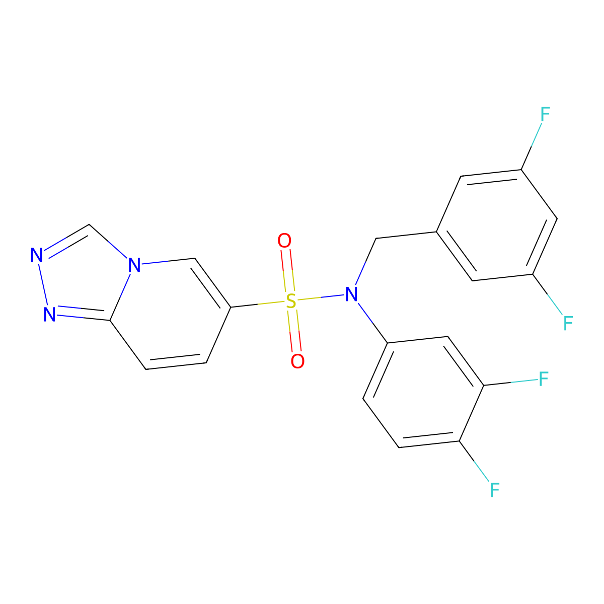 N-(3,4-difluorophenyl)-N-[(3,5-difluorophenyl)methyl]-[1,2,4]triazolo[4,3-a]pyridine-6-sulfonamide molecular structure, CAS 1251594-88-3