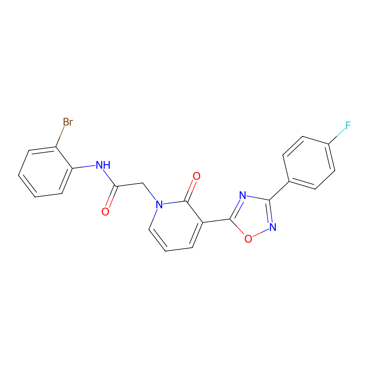 N-(2-bromophenyl)-2-(3-(3-(4-fluorophenyl)-1,2,4-oxadiazol-5-yl)-2-oxopyridin-1(2H)-yl)acetamide molecular structure, CAS 1251594-89-4