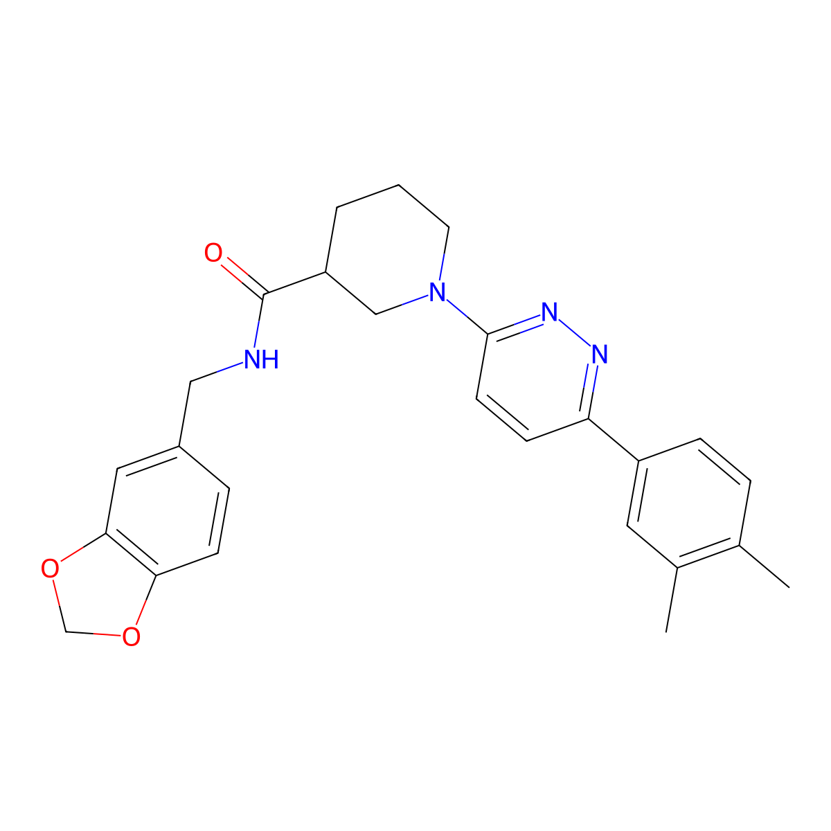 N-[(2H-1,3-benzodioxol-5-yl)methyl]-1-[6-(3,4-dimethylphenyl)pyridazin-3-yl]piperidine-3-carboxamide molecular structure, CAS 1251594-91-8