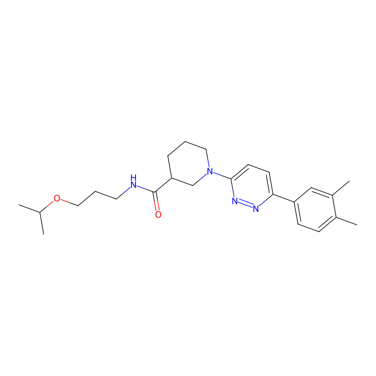 1-(6-(3,4-dimethylphenyl)pyridazin-3-yl)-N-(3-isopropoxypropyl)piperidine-3-carboxamide molecular structure, CAS 1251594-95-2