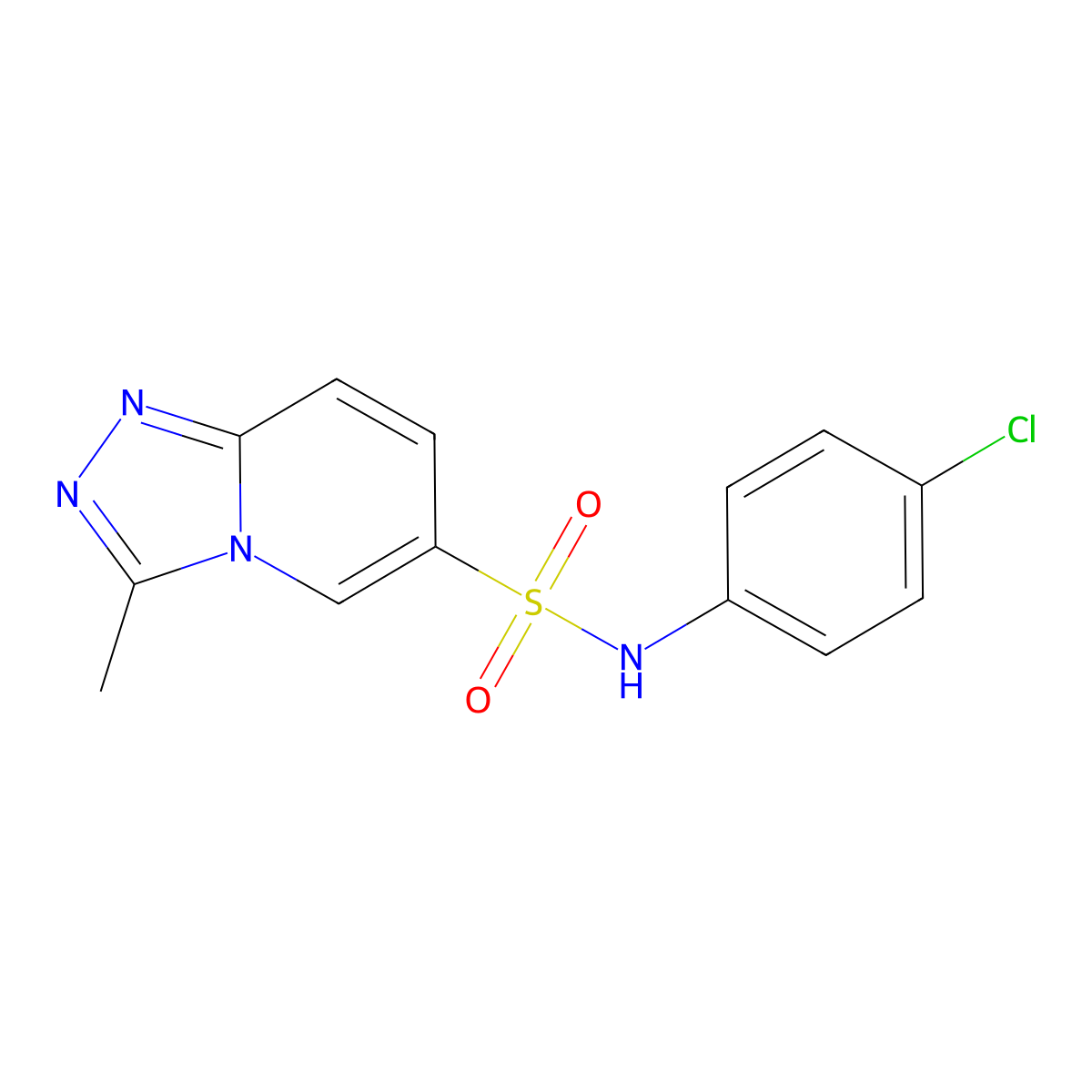 N-(4-chlorophenyl)-3-methyl-[1,2,4]triazolo[4,3-a]pyridine-6-sulfonamide molecular structure, CAS 1251594-96-3