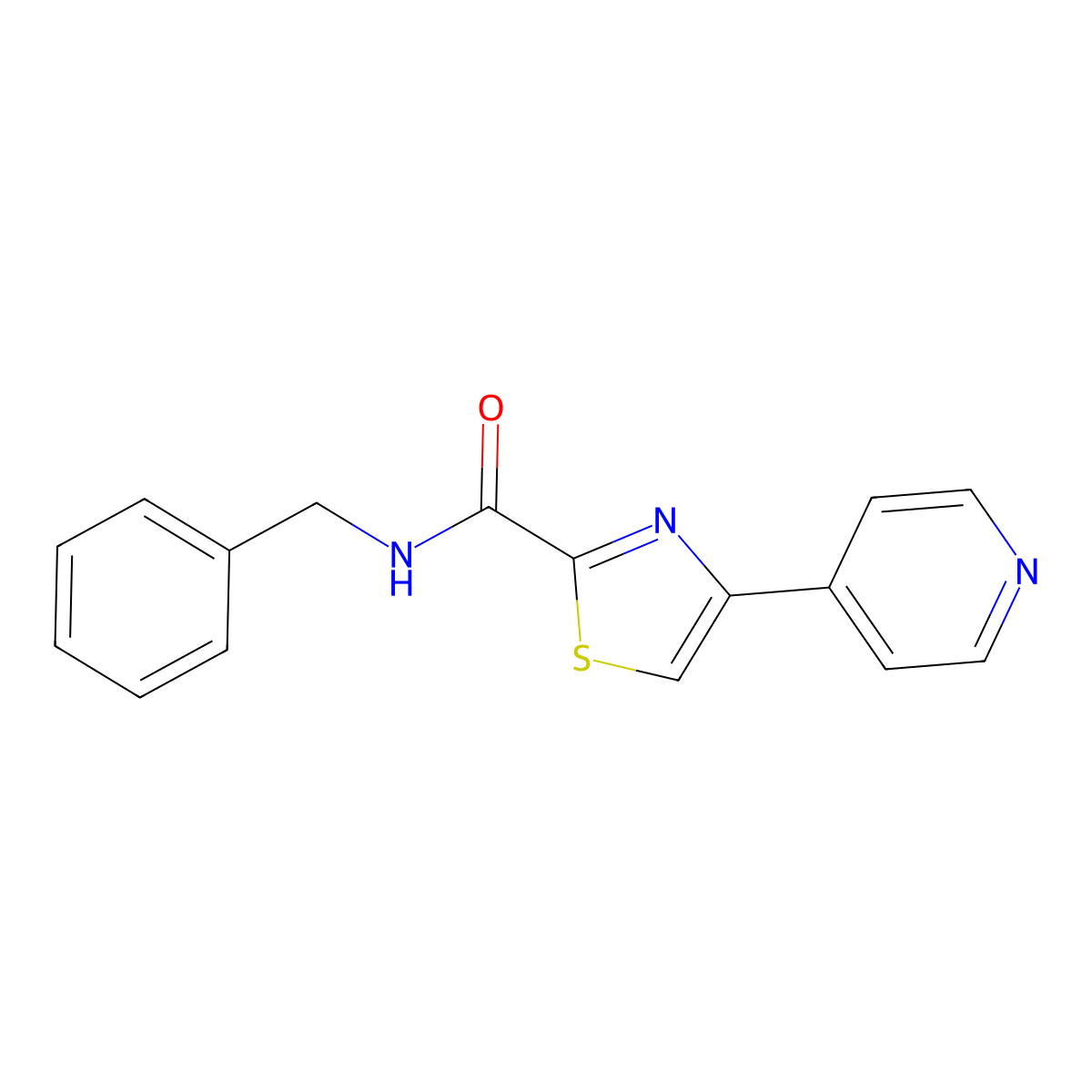 N~2~-benzyl-4-(4-pyridyl)-1,3-thiazole-2-carboxamide molecular structure, CAS 1251594-97-4