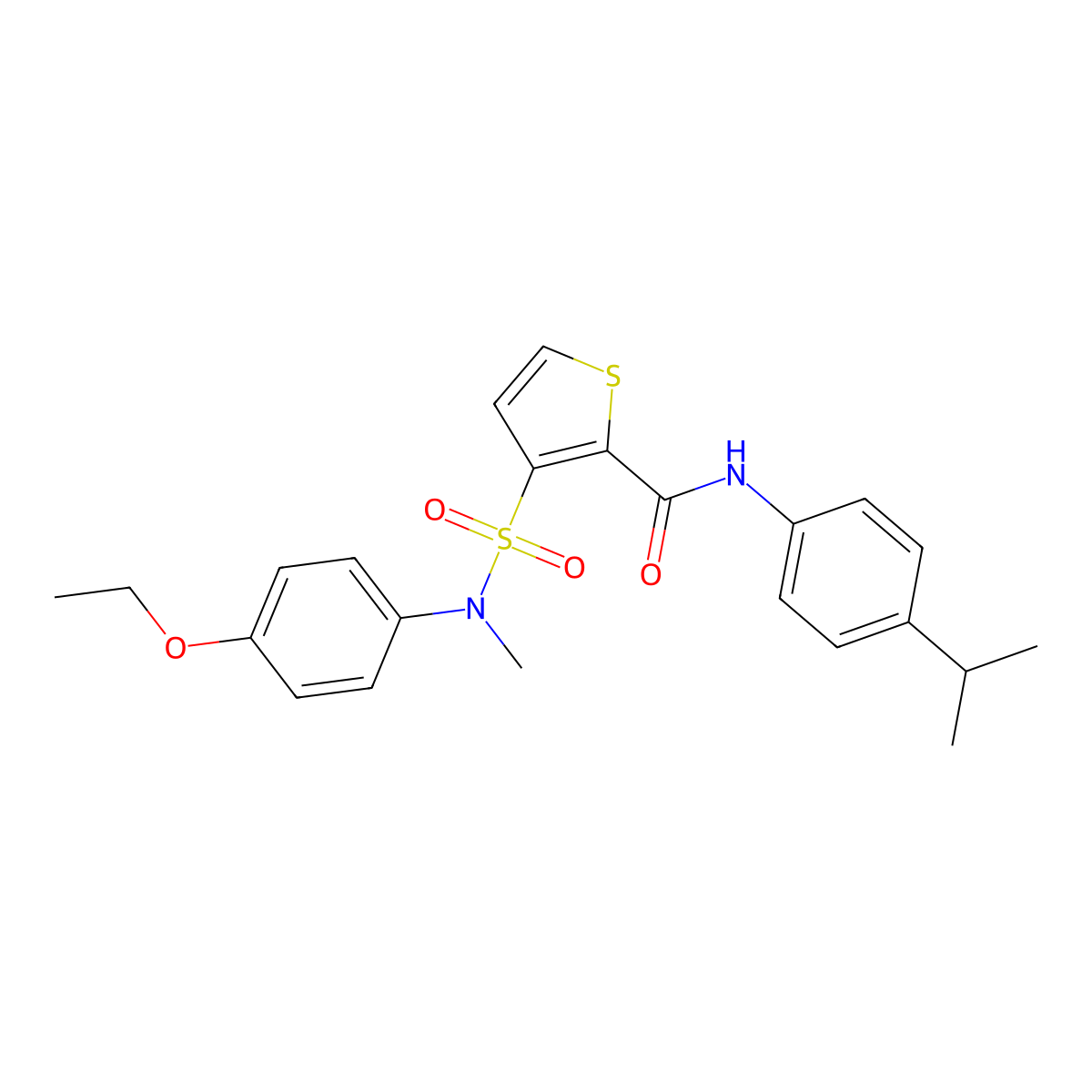 3-[(4-ethoxyphenyl)(methyl)sulfamoyl]-N-[4-(propan-2-yl)phenyl]thiophene-2-carboxamide molecular structure, CAS 1251595-01-3