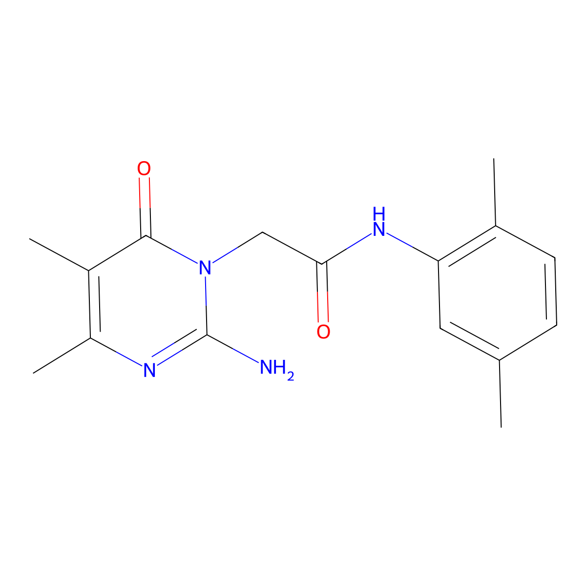2-(2-amino-4,5-dimethyl-6-oxopyrimidin-1(6H)-yl)-N-(2,5-dimethylphenyl)acetamide molecular structure, CAS 1251595-02-4