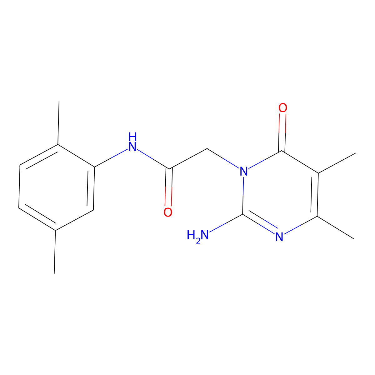 2-(2-amino-4,5-dimethyl-6-oxopyrimidin-1(6H)-yl)-N-(2,5-dimethylphenyl)acetamide molecular structure, CAS 1251595-02-4