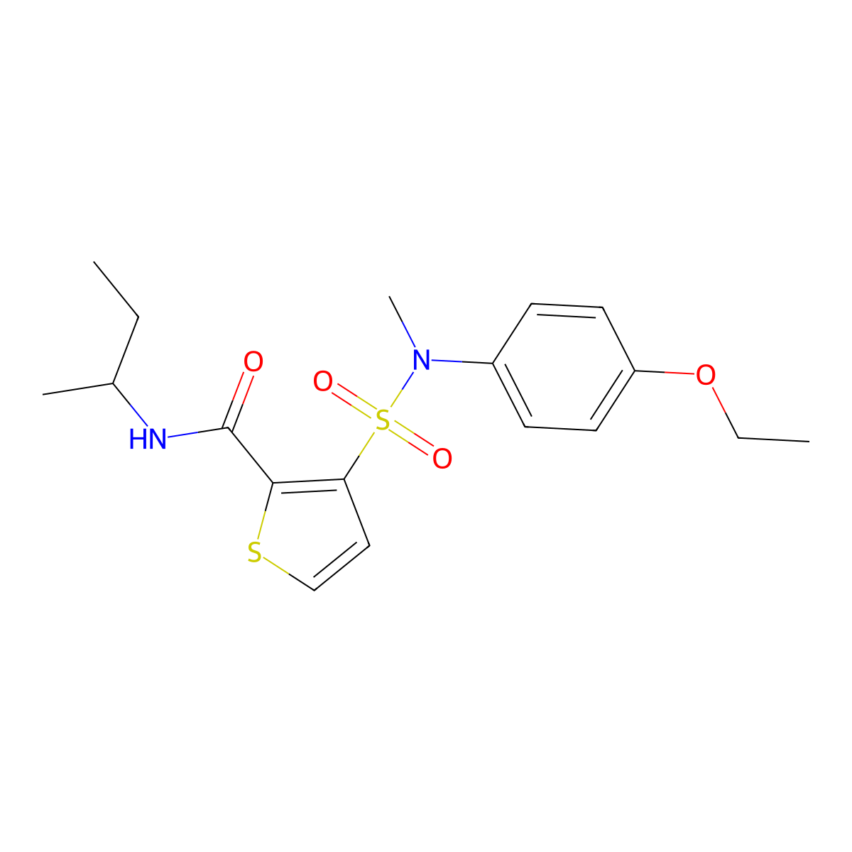 N-(butan-2-yl)-3-[(4-ethoxyphenyl)(methyl)sulfamoyl]thiophene-2-carboxamide molecular structure, CAS 1251595-07-9