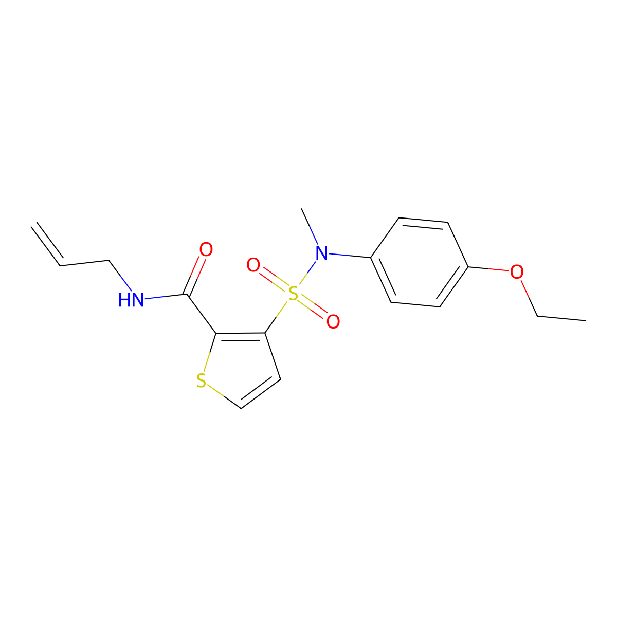 3-[(4-ethoxyphenyl)(methyl)sulfamoyl]-N-(prop-2-en-1-yl)thiophene-2-carboxamide molecular structure, CAS 1251595-10-4