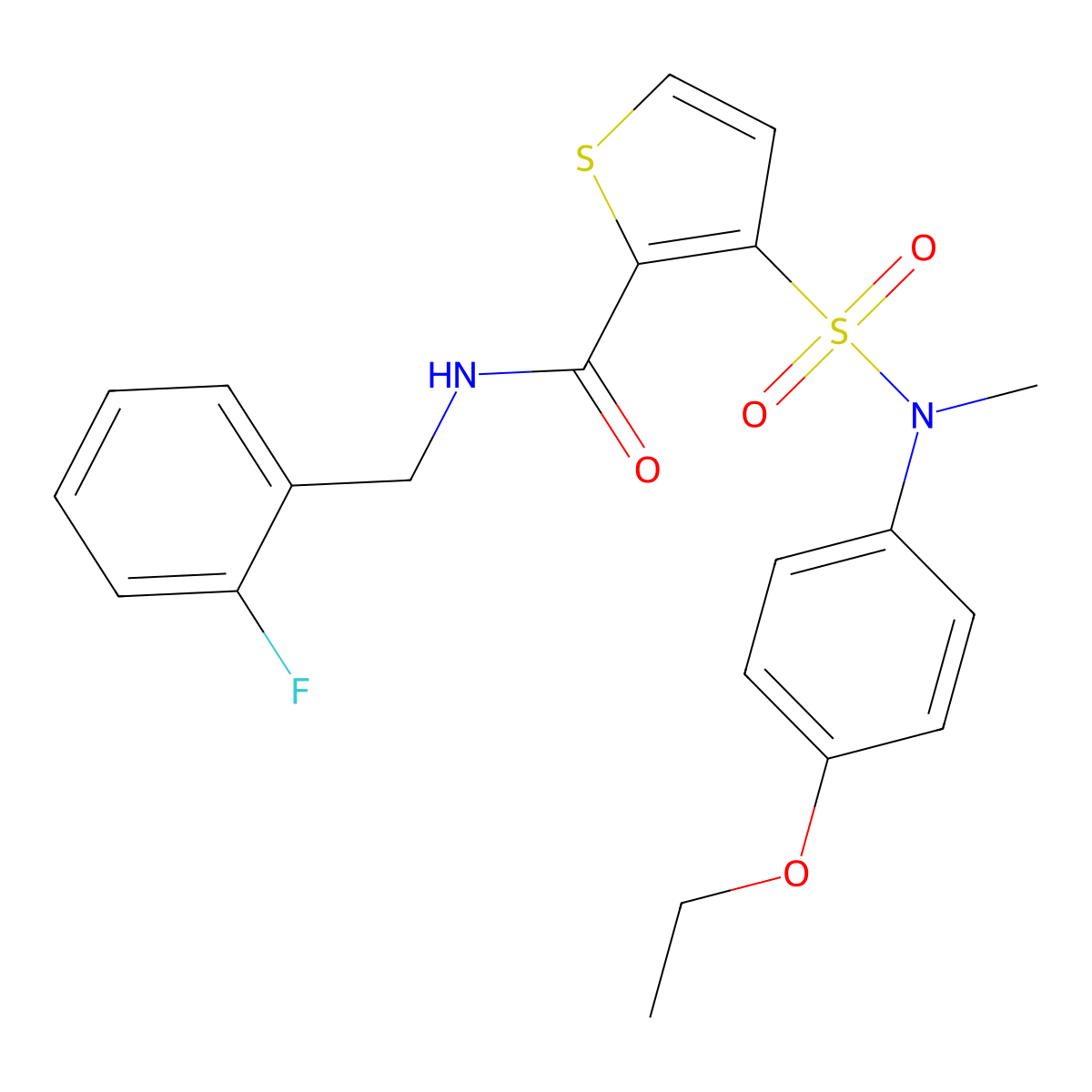3-[(4-ethoxyphenyl)(methyl)sulfamoyl]-N-(2-fluorobenzyl)thiophene-2-carboxamide molecular structure, CAS 1251595-14-8