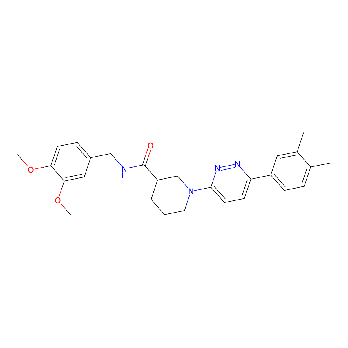 N-[(3,4-dimethoxyphenyl)methyl]-1-[6-(3,4-dimethylphenyl)pyridazin-3-yl]piperidine-3-carboxamide molecular structure, CAS 1251595-21-7