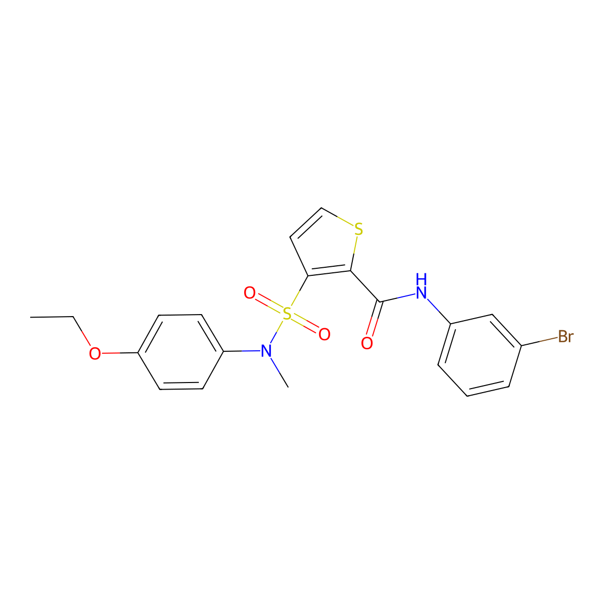 N-(3-bromophenyl)-3-[(4-ethoxyphenyl)(methyl)sulfamoyl]thiophene-2-carboxamide molecular structure, CAS 1251595-24-0