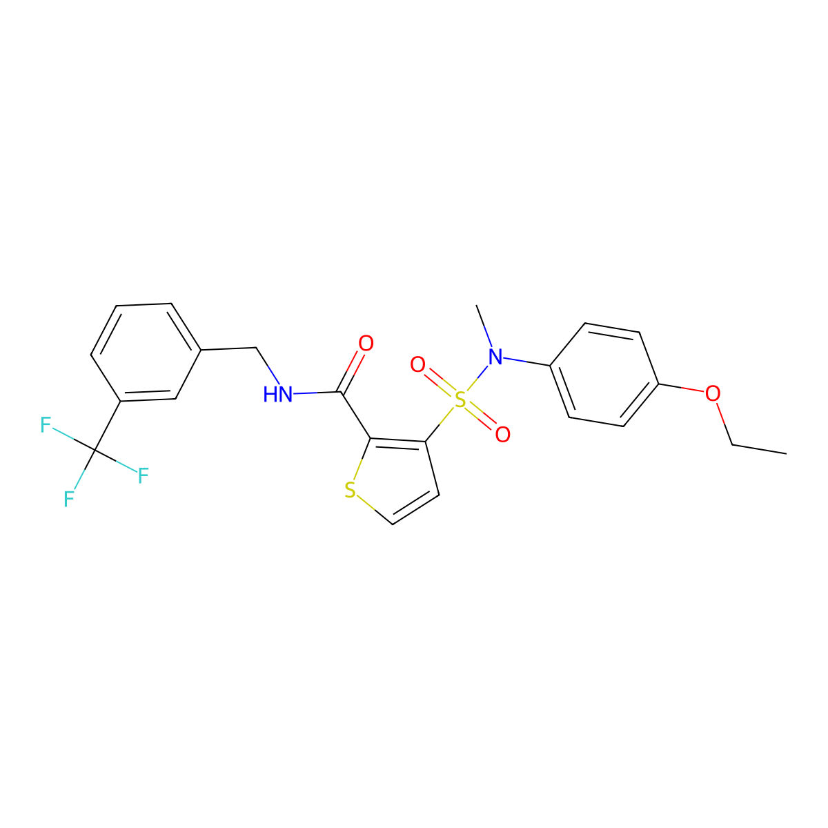 3-[(4-ethoxyphenyl)(methyl)sulfamoyl]-N-[3-(trifluoromethyl)benzyl]thiophene-2-carboxamide molecular structure, CAS 1251595-38-6