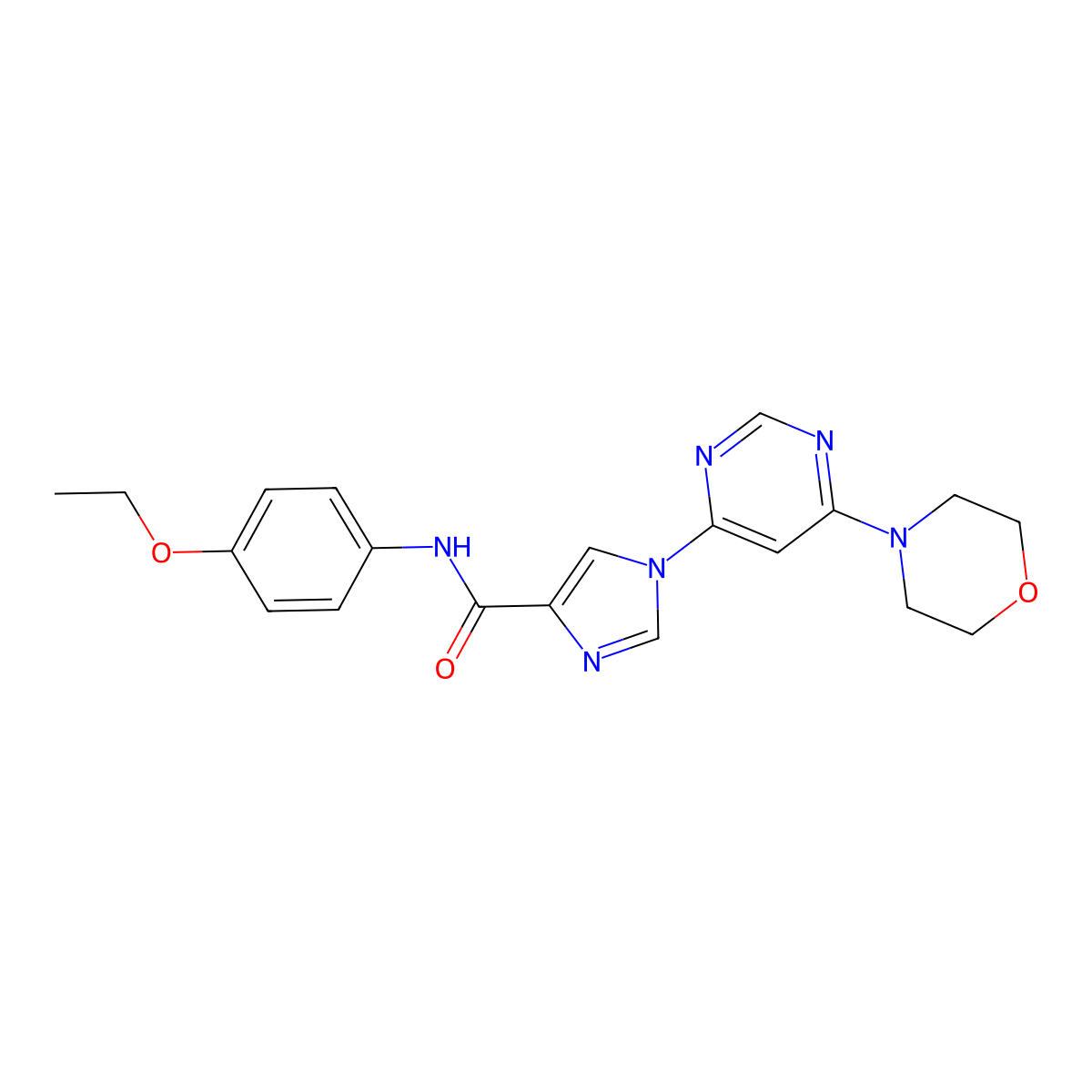N-(4-ethoxyphenyl)-1-[6-(morpholin-4-yl)pyrimidin-4-yl]-1H-imidazole-4-carboxamide molecular structure, CAS 1251595-54-6