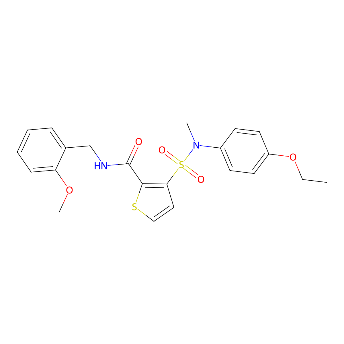 3-[(4-ethoxyphenyl)(methyl)sulfamoyl]-N-(2-methoxybenzyl)thiophene-2-carboxamide molecular structure, CAS 1251595-56-8