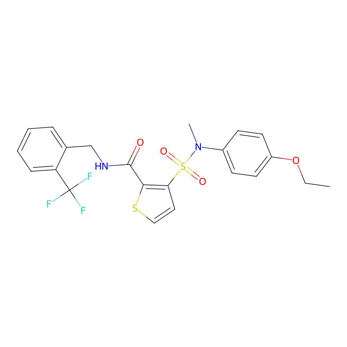 3-[(4-ethoxyphenyl)(methyl)sulfamoyl]-N-[2-(trifluoromethyl)benzyl]thiophene-2-carboxamide molecular structure, CAS 1251595-59-1