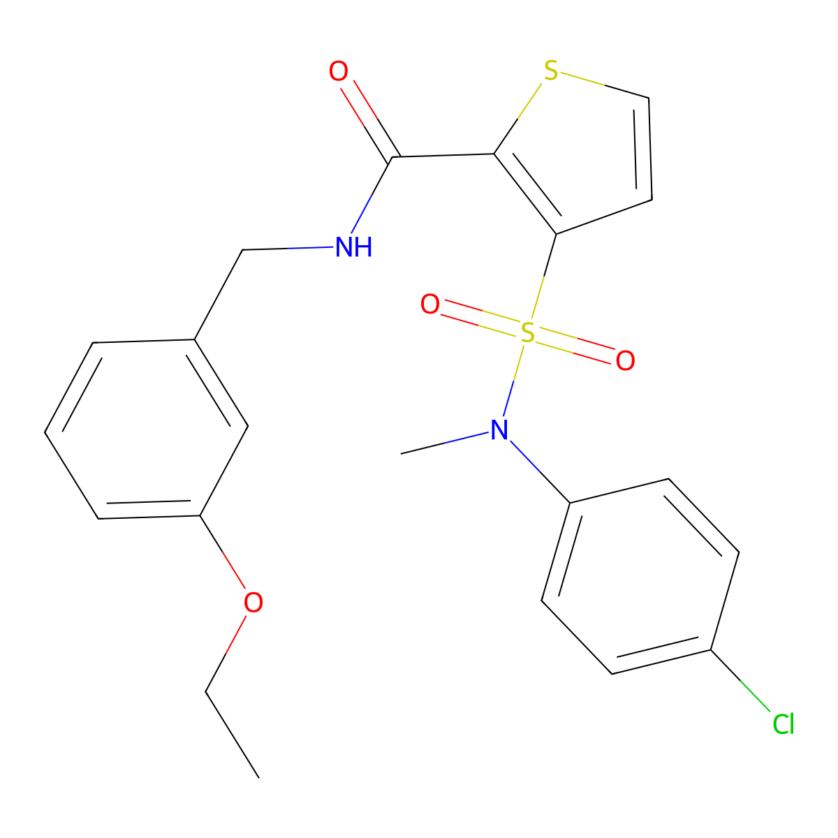 3-[(4-chlorophenyl)(methyl)sulfamoyl]-N-[(3-ethoxyphenyl)methyl]thiophene-2-carboxamide molecular structure, CAS 1251595-72-8