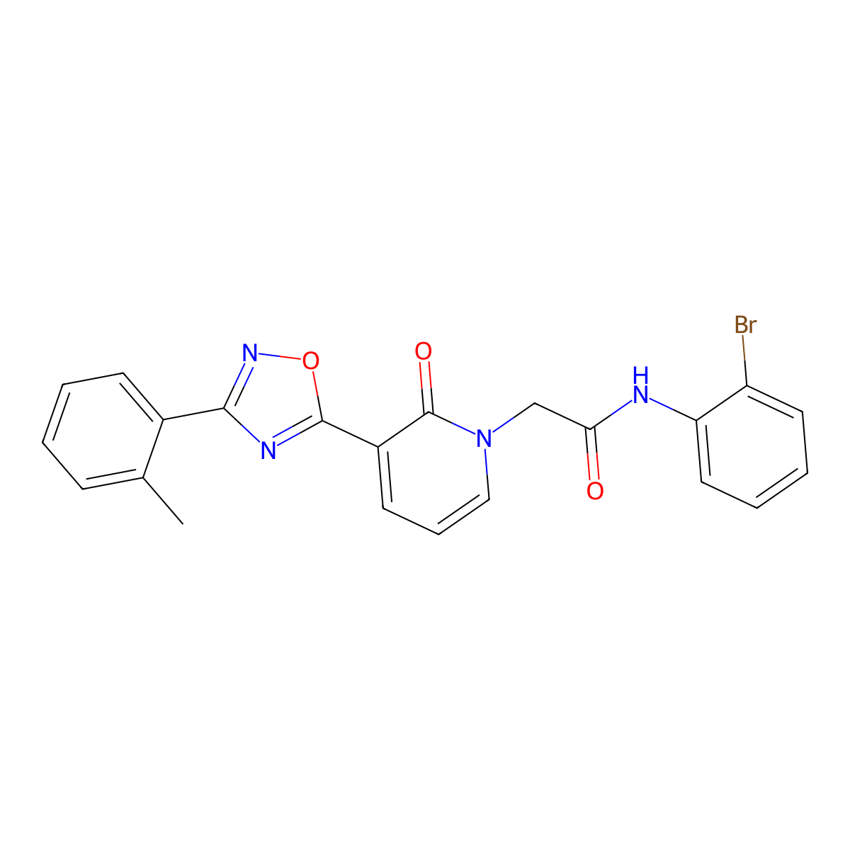 N-(2-bromophenyl)-2-(2-oxo-3-(3-(o-tolyl)-1,2,4-oxadiazol-5-yl)pyridin-1(2H)-yl)acetamide molecular structure, CAS 1251595-84-2