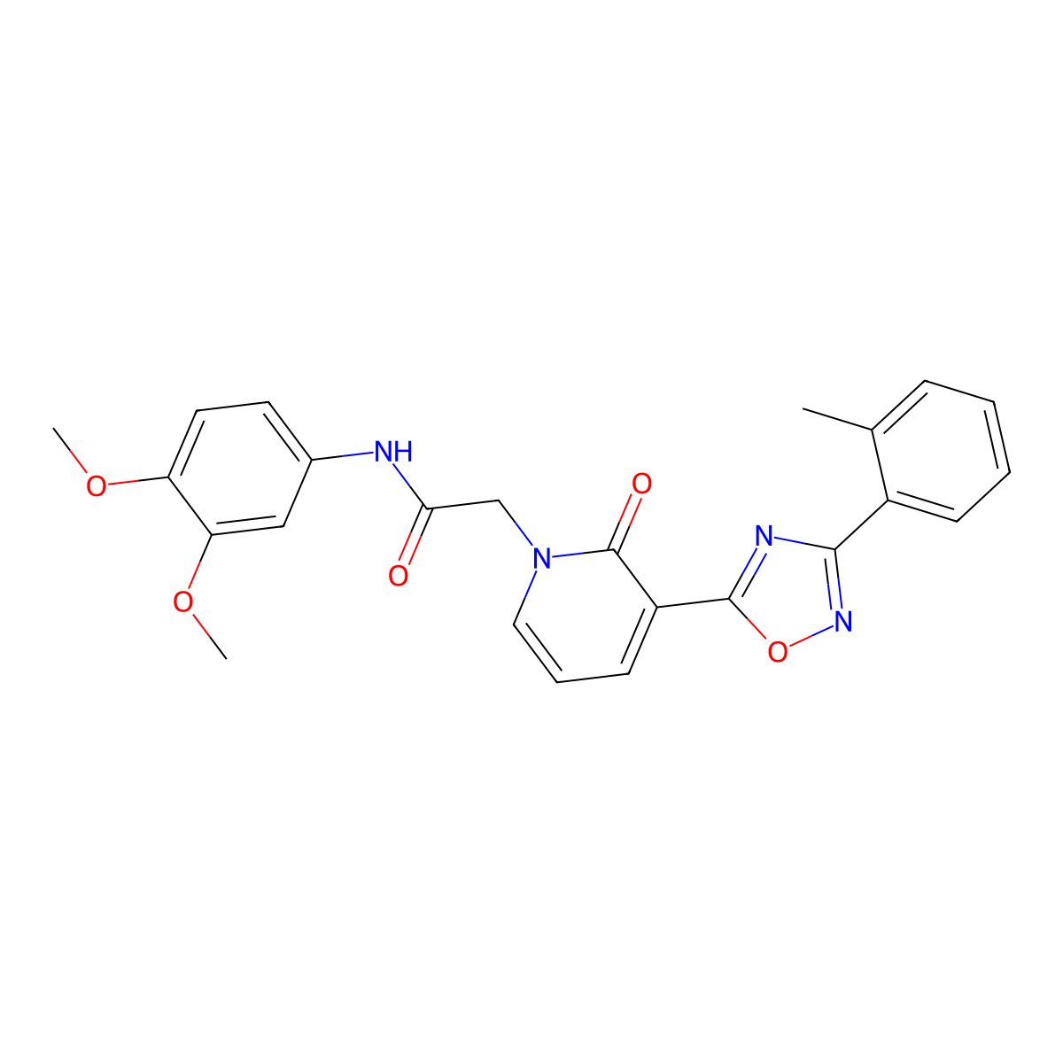 N-(3,4-dimethoxyphenyl)-2-[3-[3-(2-methylphenyl)-1,2,4-oxadiazol-5-yl]-2-oxopyridin-1(2H)-yl]acetamide molecular structure, CAS 1251595-86-4