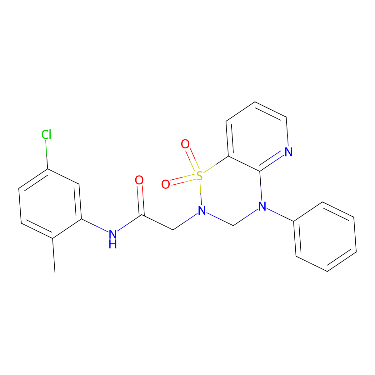 N-(5-chloro-2-methylphenyl)-2-(1,1-dioxido-4-phenyl-3,4-dihydro-2H-pyrido[2,3-e][1,2,4]thiadiazin-2-yl)acetamide molecular structure, CAS 1251596-00-5