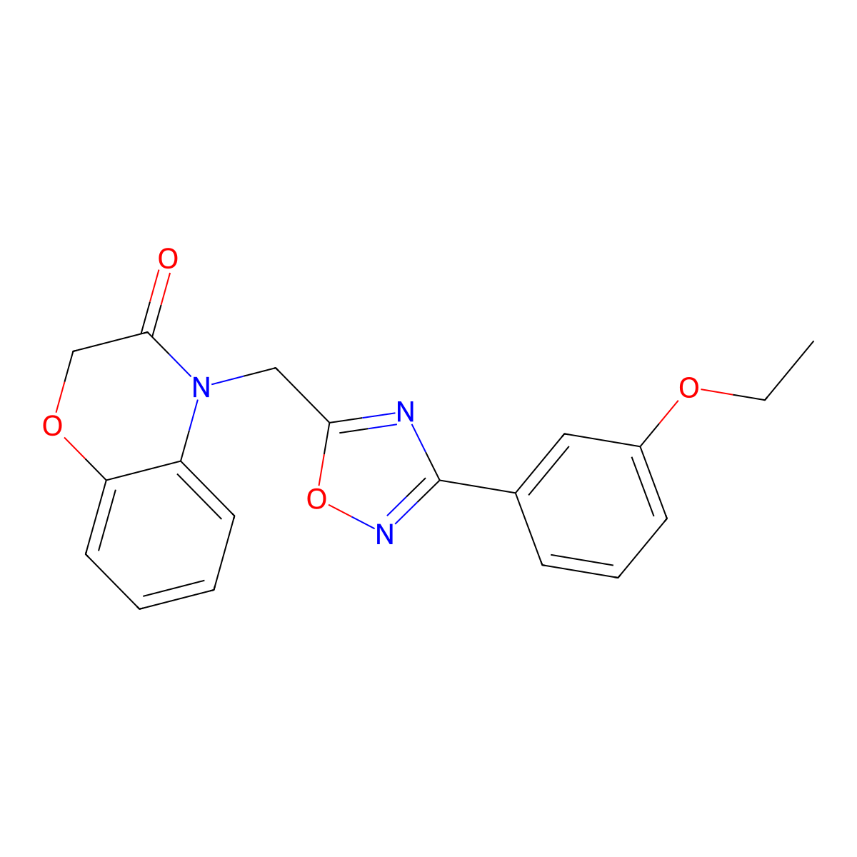 4-((3-(3-ethoxyphenyl)-1,2,4-oxadiazol-5-yl)methyl)-2H-benzo[b][1,4]oxazin-3(4H)-one molecular structure, CAS 1251596-34-5