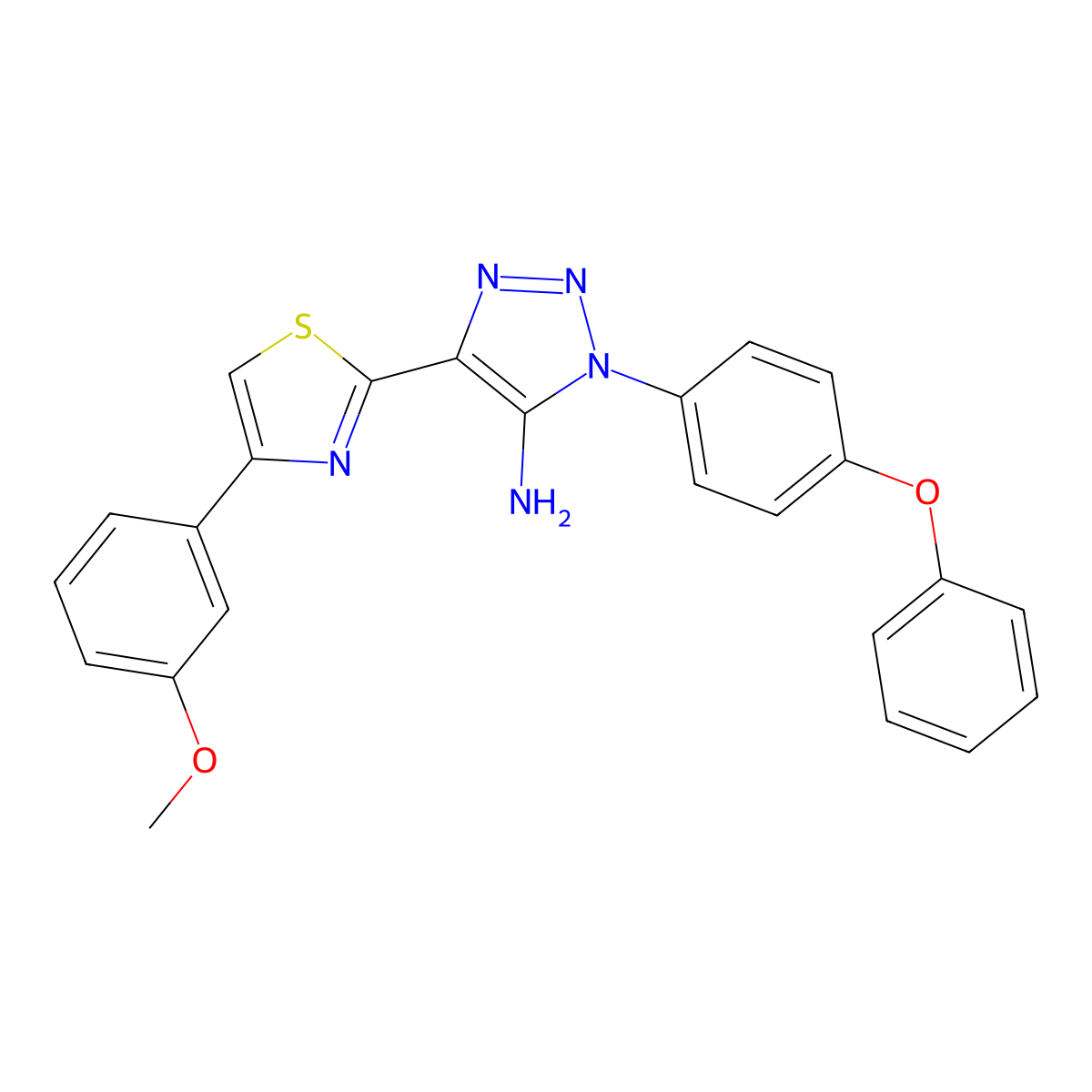 4-(4-(3-methoxyphenyl)thiazol-2-yl)-1-(4-phenoxyphenyl)-1H-1,2,3-triazol-5-amine molecular structure, CAS 1251597-18-8