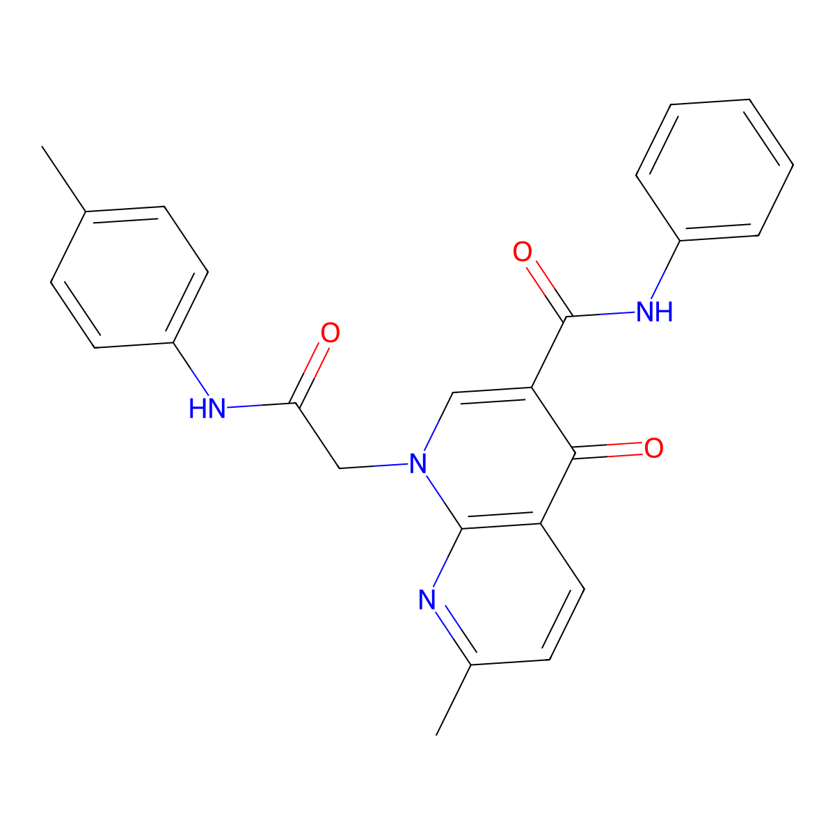 7-methyl-4-oxo-1-(2-oxo-2-(p-tolylamino)ethyl)-N-phenyl-1,4-dihydro-1,8-naphthyridine-3-carboxamide molecular structure, CAS 1251597-33-7