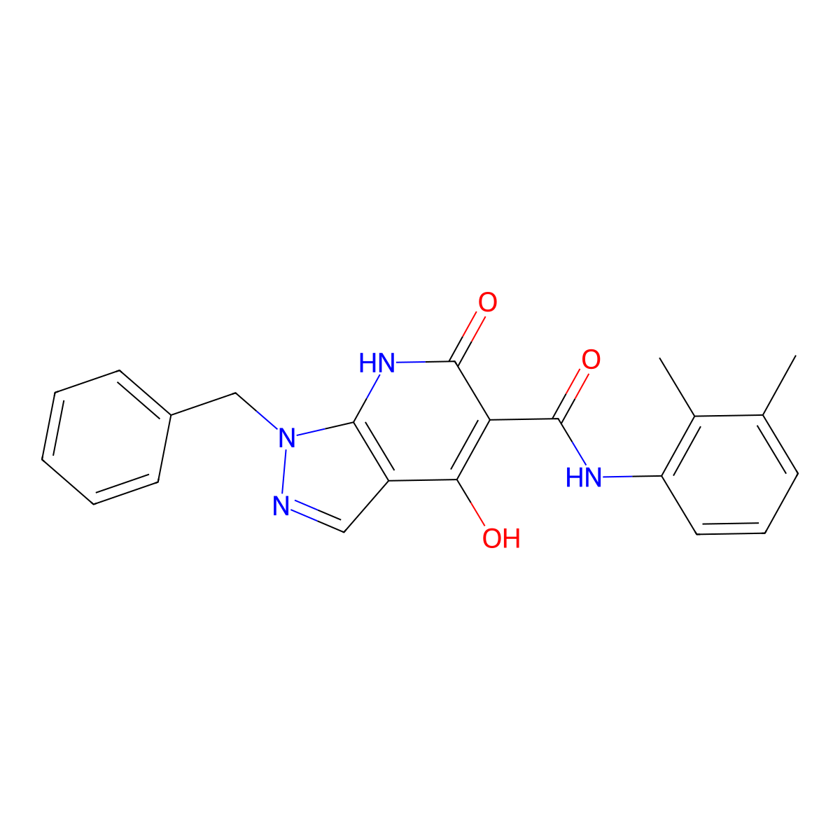 1-benzyl-N~5~-(2,3-dimethylphenyl)-4-hydroxy-6-oxo-6,7-dihydro-1H-pyrazolo[3,4-b]pyridine-5-carboxamide molecular structure, CAS 1251597-45-1