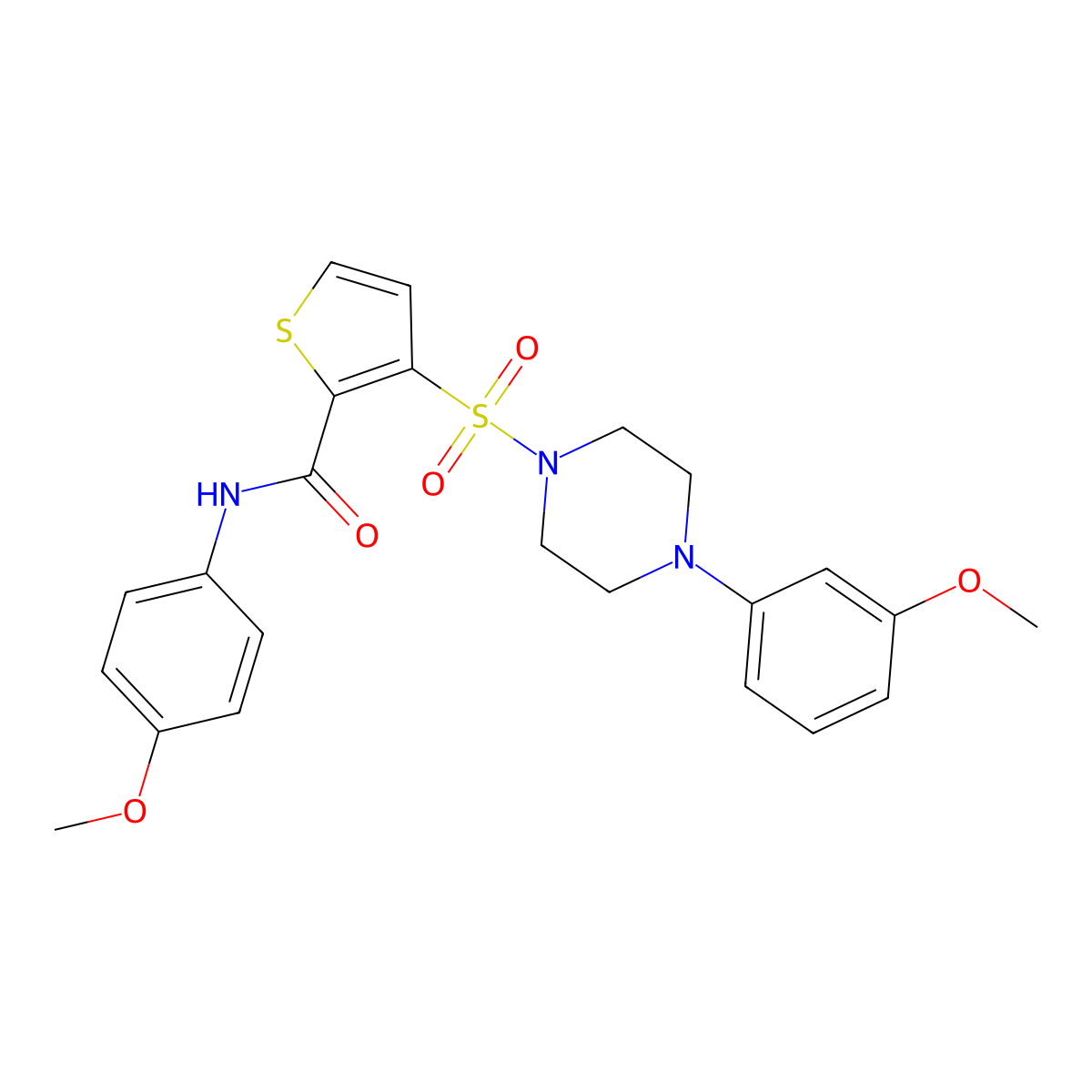 N-(4-methoxyphenyl)-3-{[4-(3-methoxyphenyl)piperazin-1-yl]sulfonyl}thiophene-2-carboxamide molecular structure, CAS 1251597-55-3