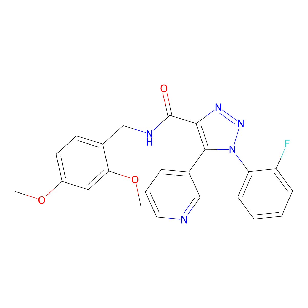 N-[(2,4-dimethoxyphenyl)methyl]-1-(2-fluorophenyl)-5-(pyridin-3-yl)-1H-1,2,3-triazole-4-carboxamide molecular structure, CAS 1251597-59-7