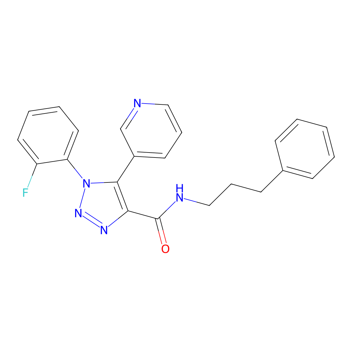 1-(2-fluorophenyl)-N-(3-phenylpropyl)-5-(pyridin-3-yl)-1H-1,2,3-triazole-4-carboxamide molecular structure, CAS 1251597-63-3