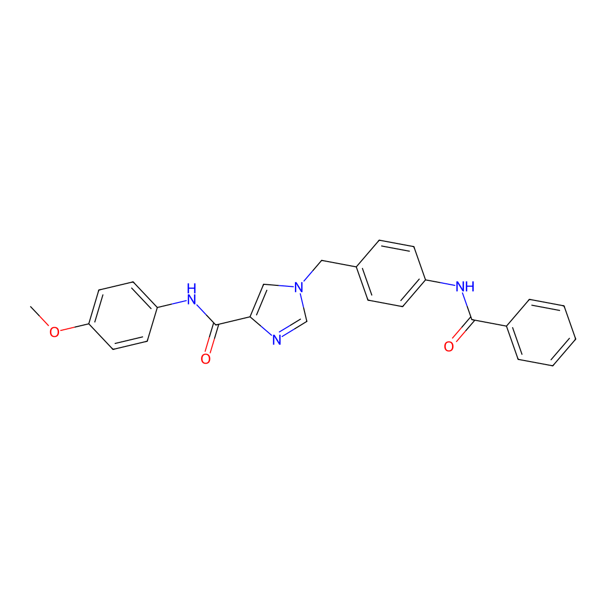 1-(4-benzamidobenzyl)-N-(4-methoxyphenyl)-1H-imidazole-4-carboxamide molecular structure, CAS 1251597-86-0