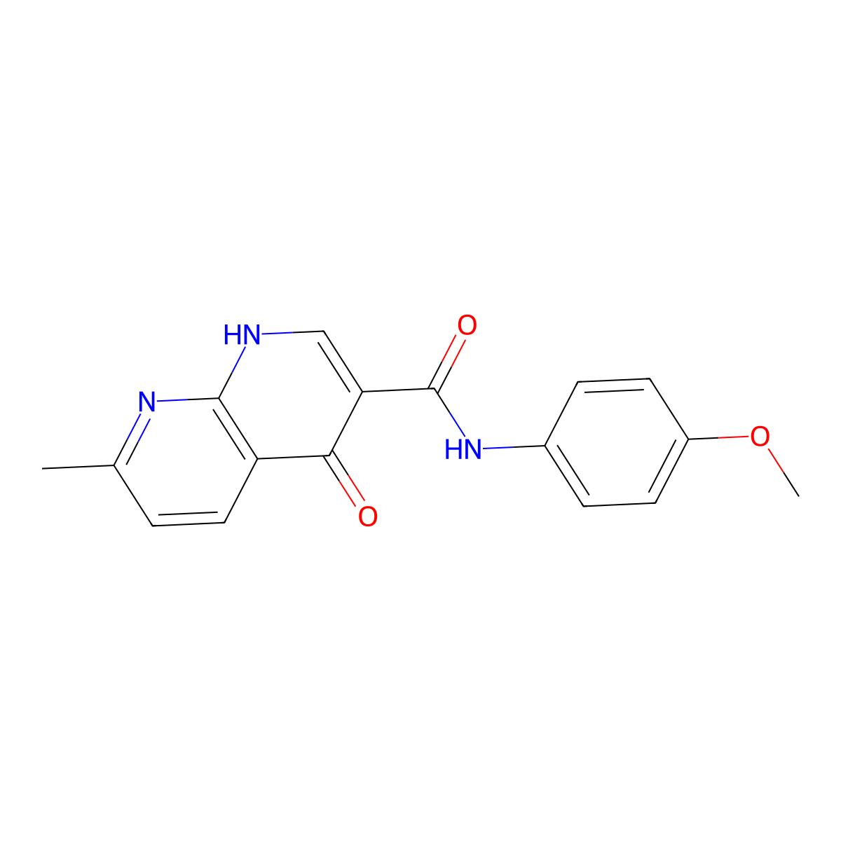 N-(4-methoxyphenyl)-7-methyl-4-oxo-1,4-dihydro-1,8-naphthyridine-3-carboxamide molecular structure, CAS 1251597-95-1