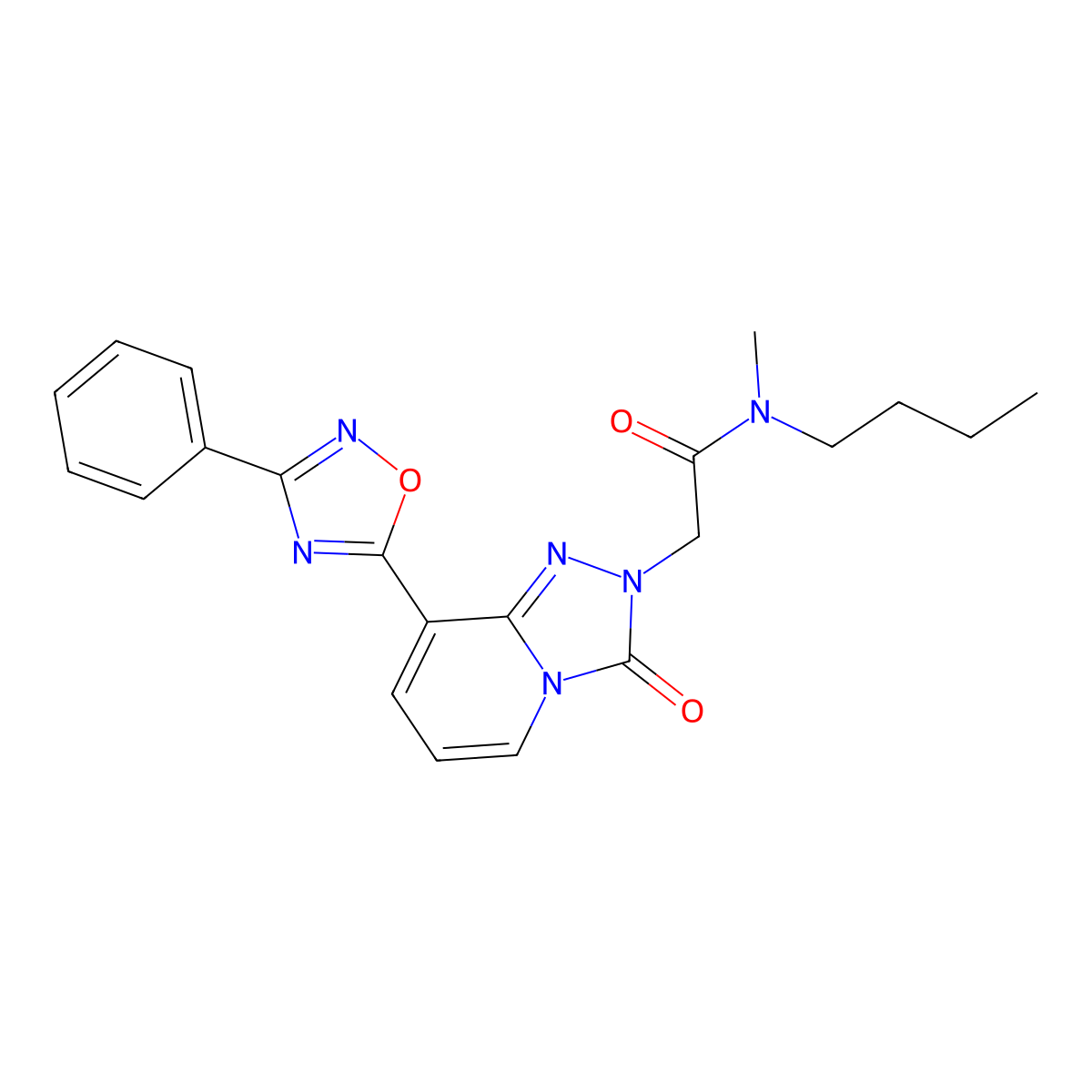 N-butyl-N-methyl-2-(3-oxo-8-(3-phenyl-1,2,4-oxadiazol-5-yl)-[1,2,4]triazolo[4,3-a]pyridin-2(3H)-yl)acetamide molecular structure, CAS 1251598-34-1