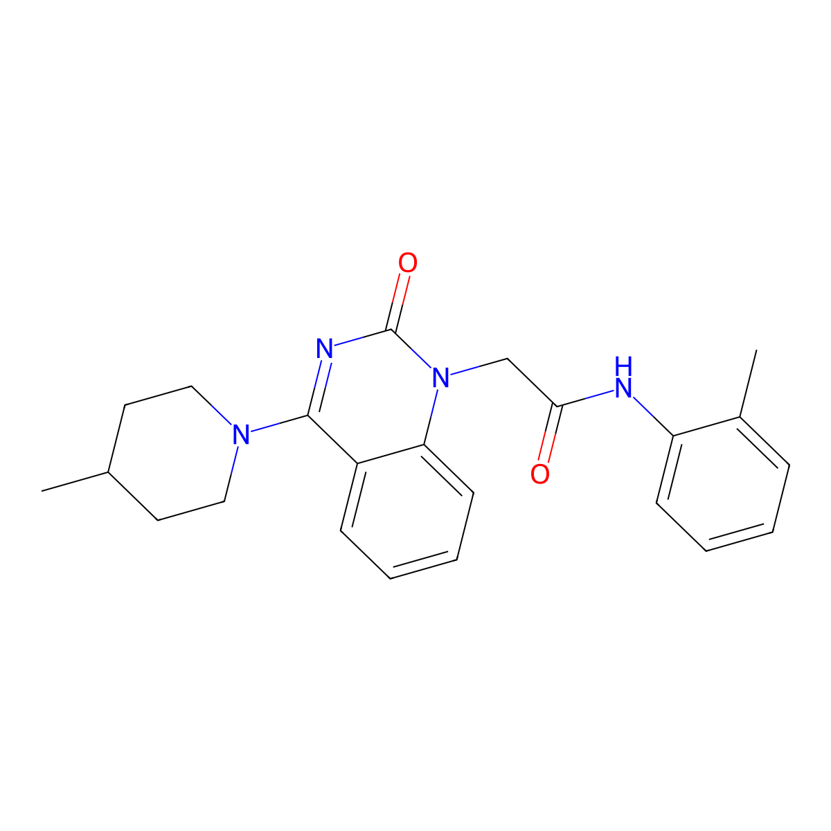 2-(4-(4-methylpiperidin-1-yl)-2-oxoquinazolin-1(2H)-yl)-N-(o-tolyl)acetamide molecular structure, CAS 1251598-38-5