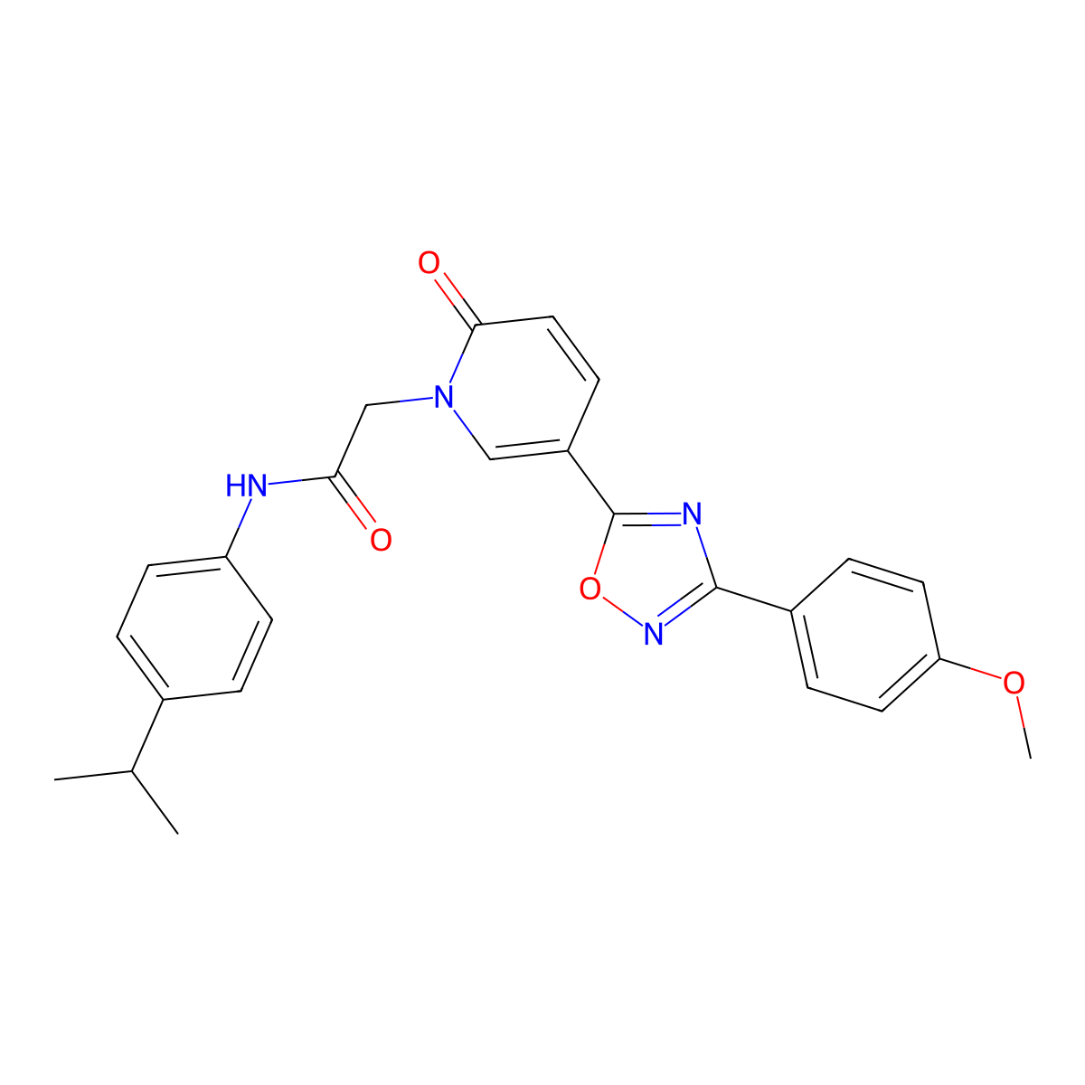 N-(4-isopropylphenyl)-2-(5-(3-(4-methoxyphenyl)-1,2,4-oxadiazol-5-yl)-2-oxopyridin-1(2H)-yl)acetamide molecular structure, CAS 1251598-53-4