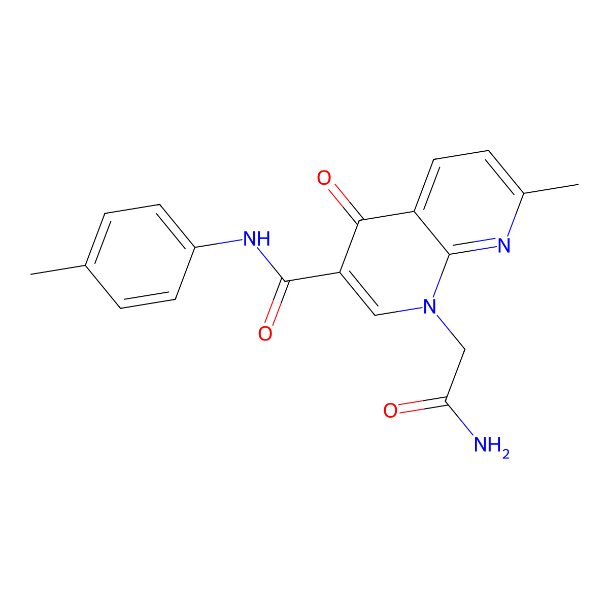 1-(2-amino-2-oxoethyl)-7-methyl-4-oxo-N-(p-tolyl)-1,4-dihydro-1,8-naphthyridine-3-carboxamide molecular structure, CAS 1251598-56-7